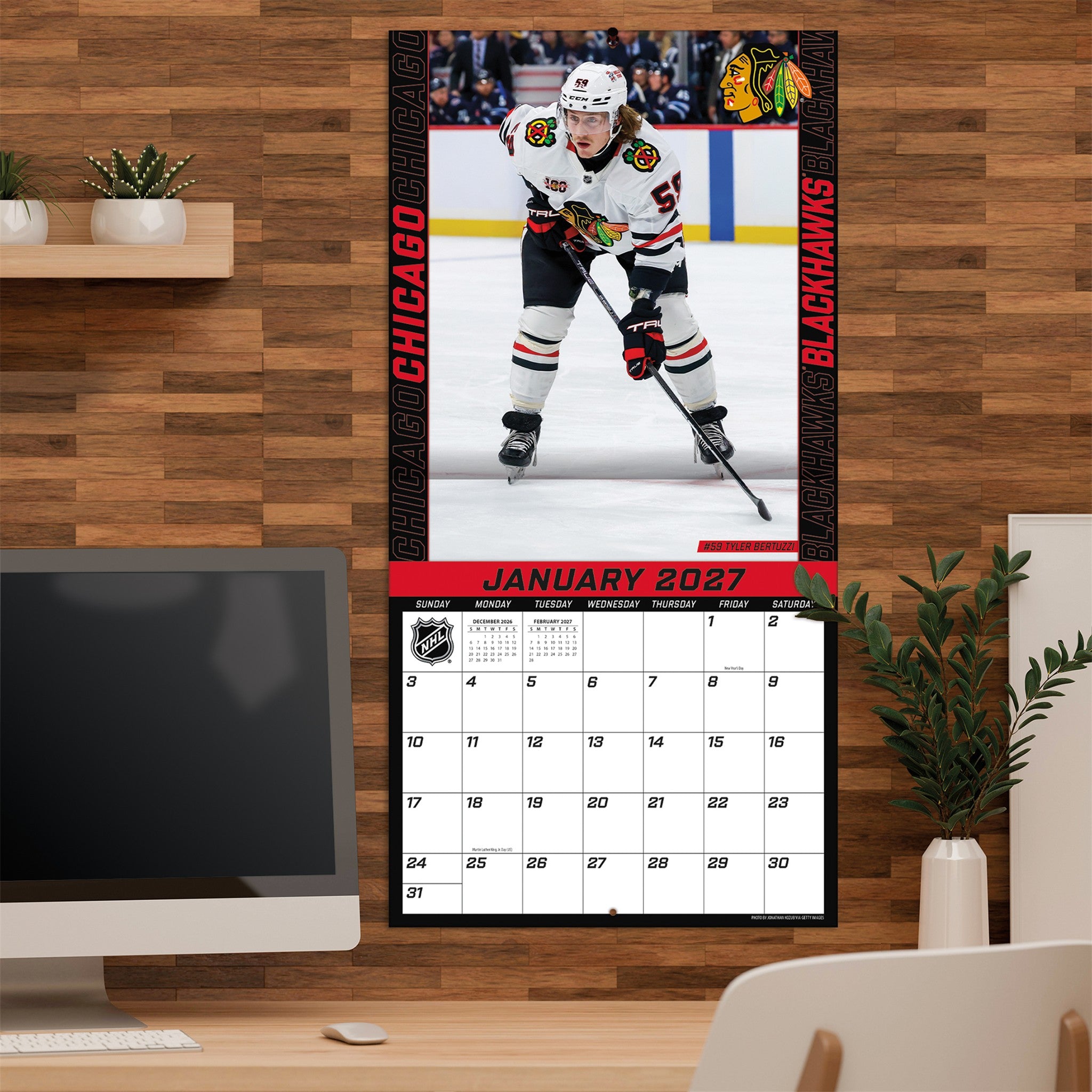 NHL Chicago Blackhawks 2027 Wall Calendar