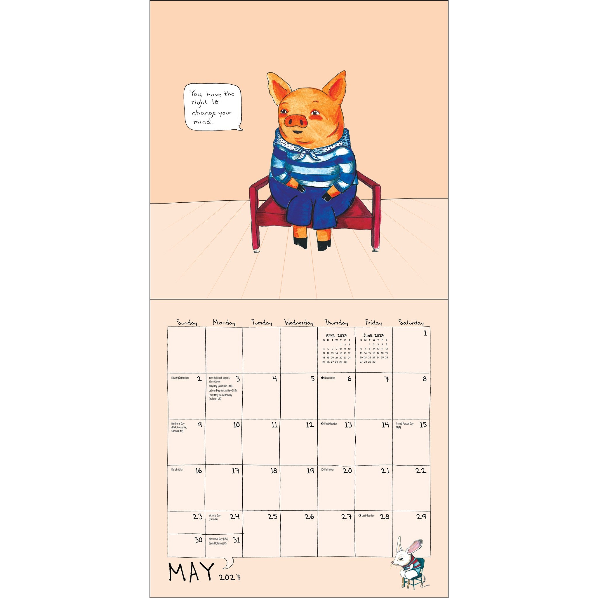 Emotional Support Animals 2027 Wall Calendar