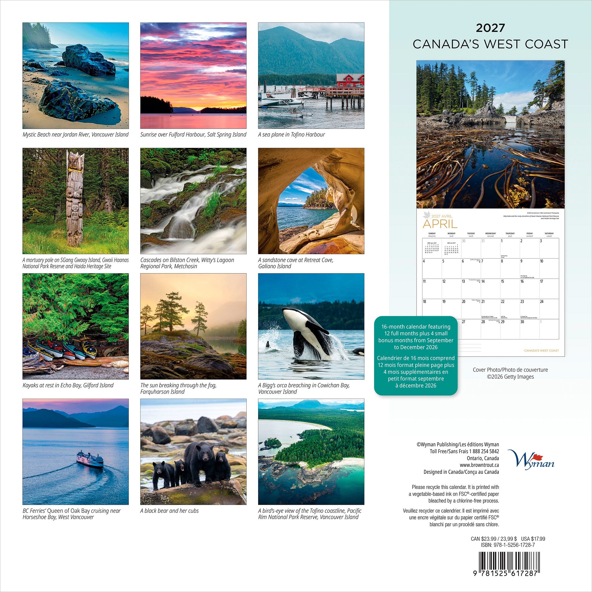 Canada's West Coast 2027 Wall Calendar - Online Only