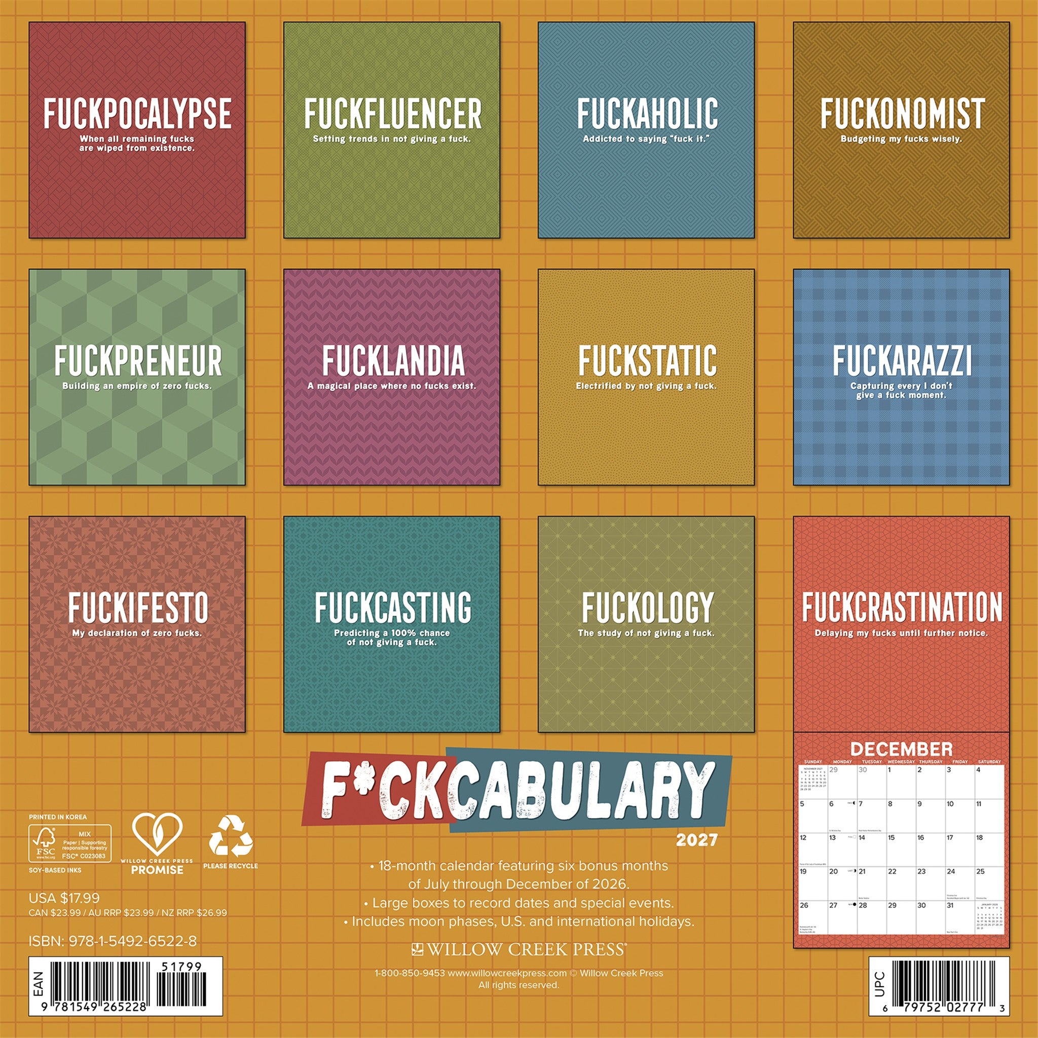 F*ckcabulary 2027 Wall Calendar