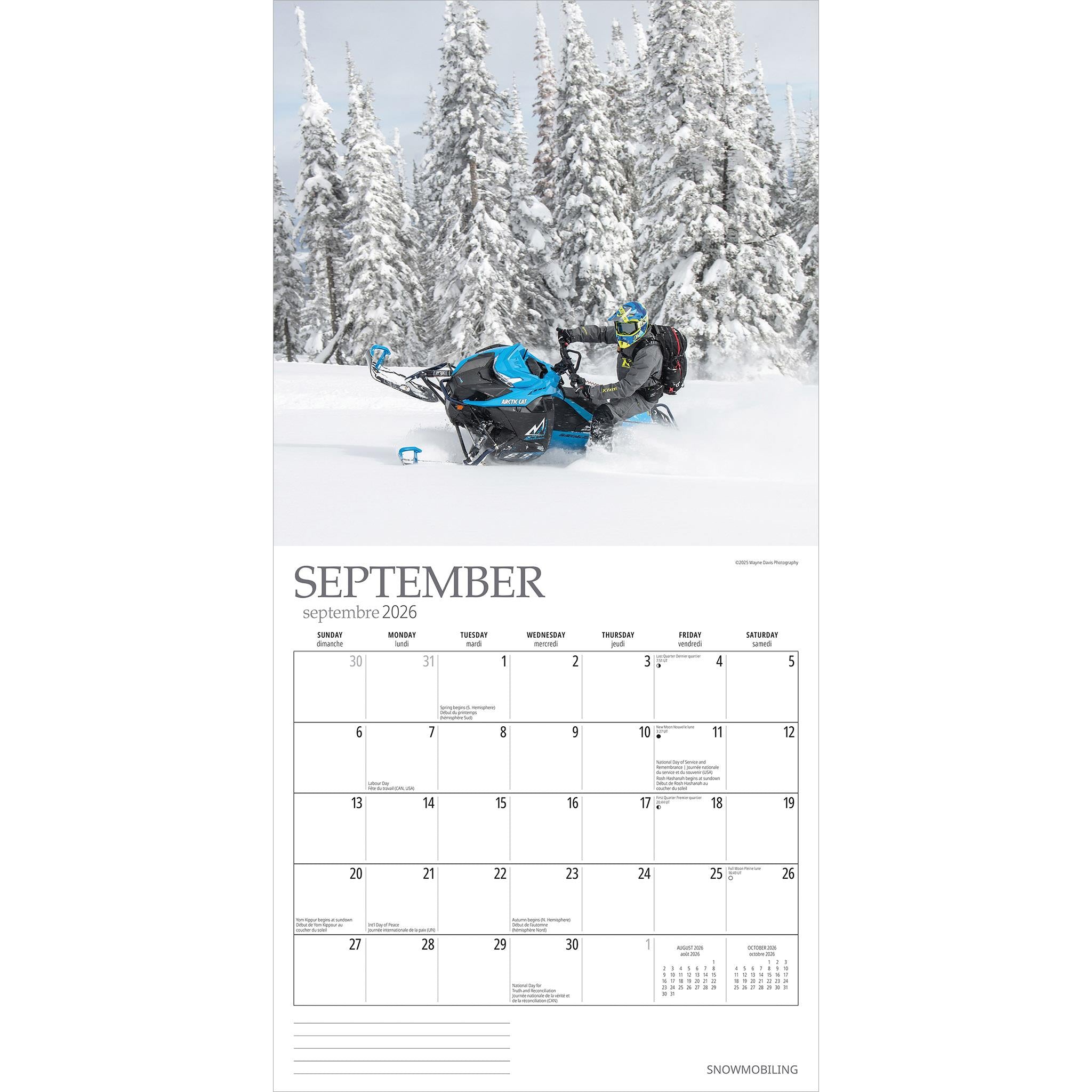 Snowmobiling 2026 Wall Calendar