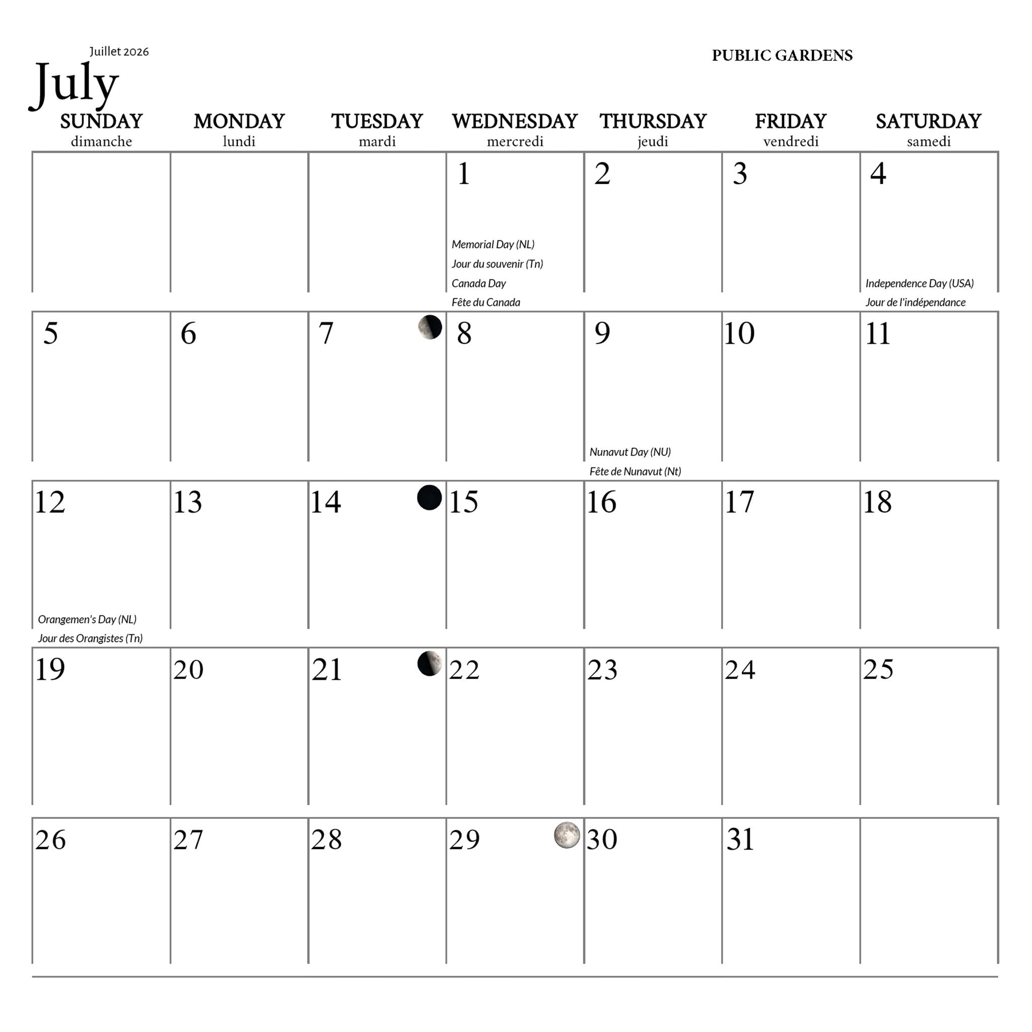 Halifax Wall  2026 Calendar