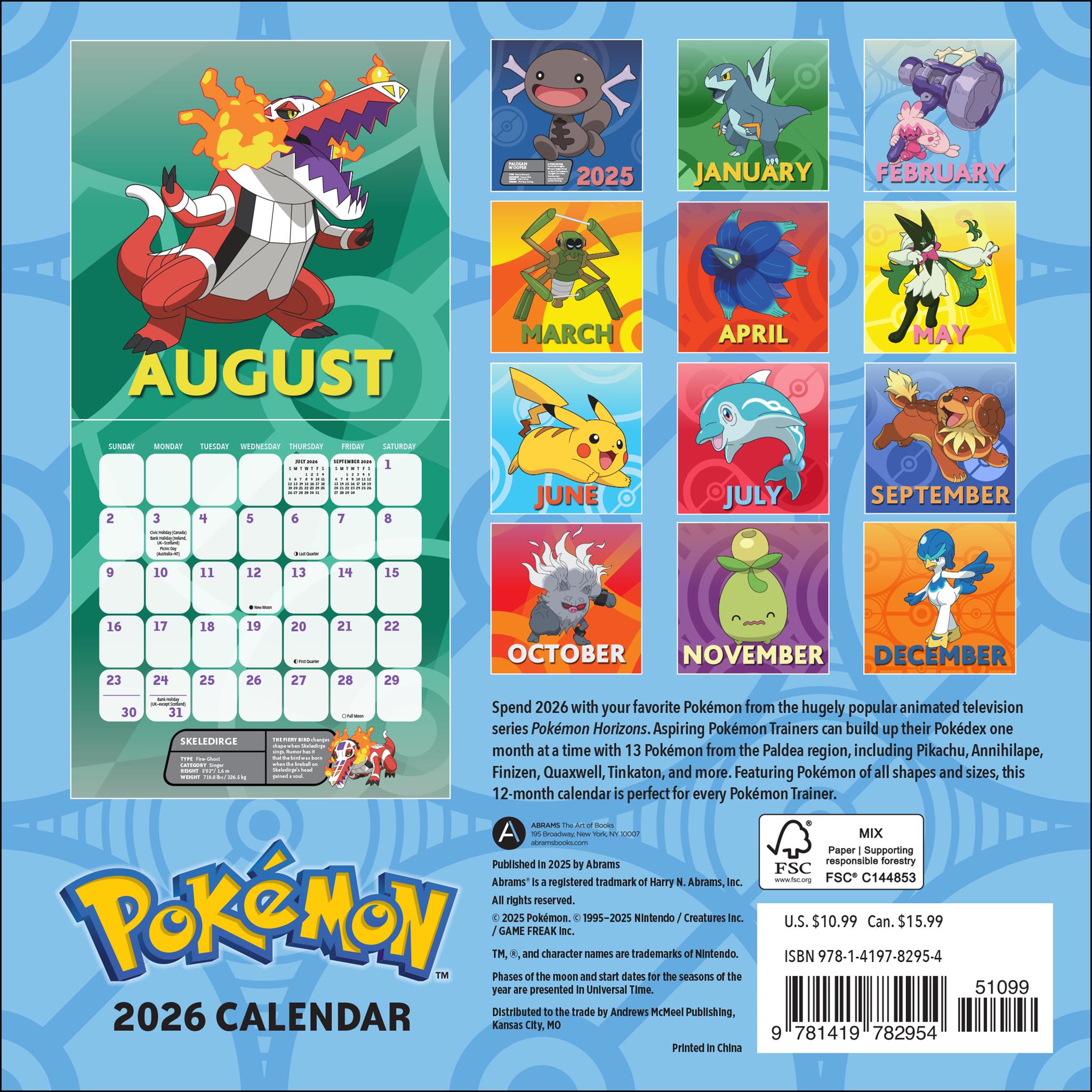 Pokemon 2026 Mini Calendar 91F3A34A D3E7 4FAE B0BE 