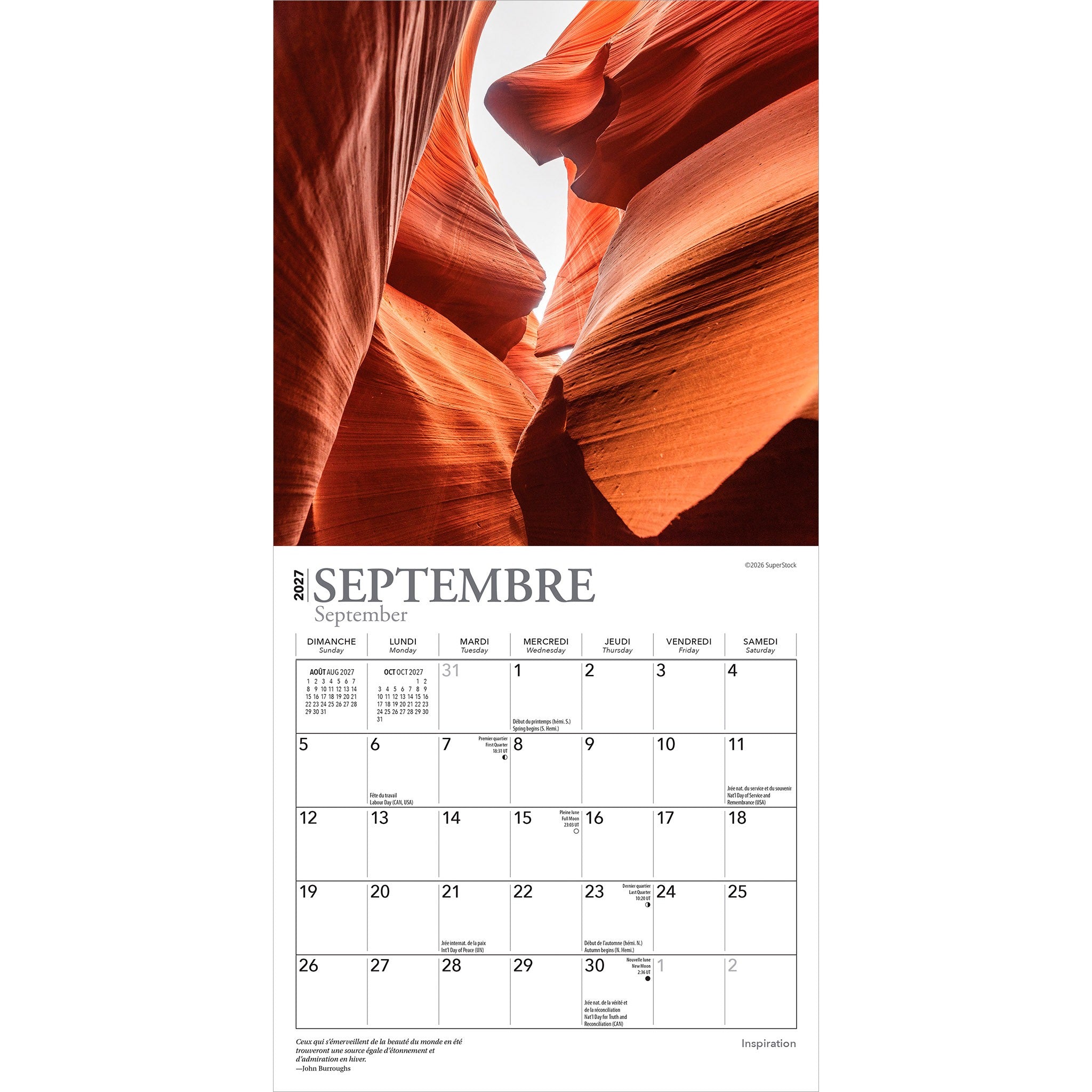 Inspiration 2027 Mini Calendar (French)