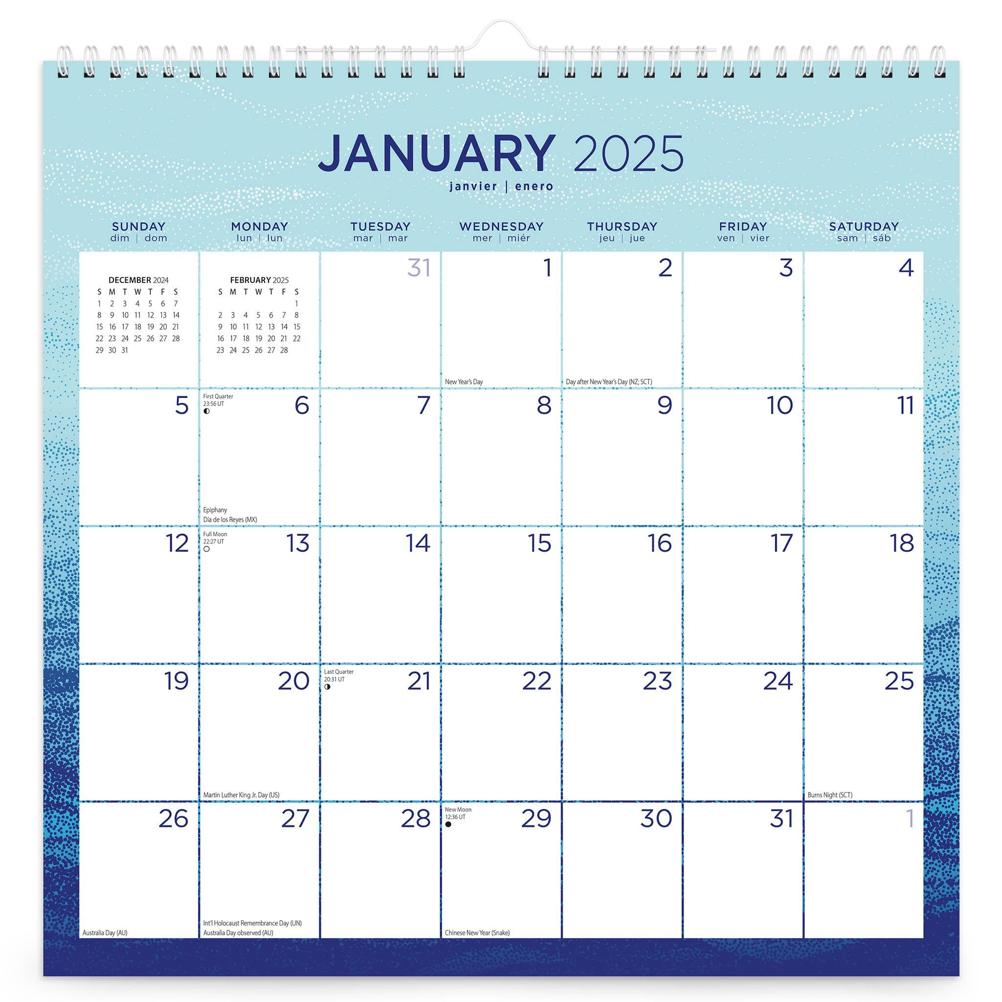 Seaside Currents Wall 2025 Calendar