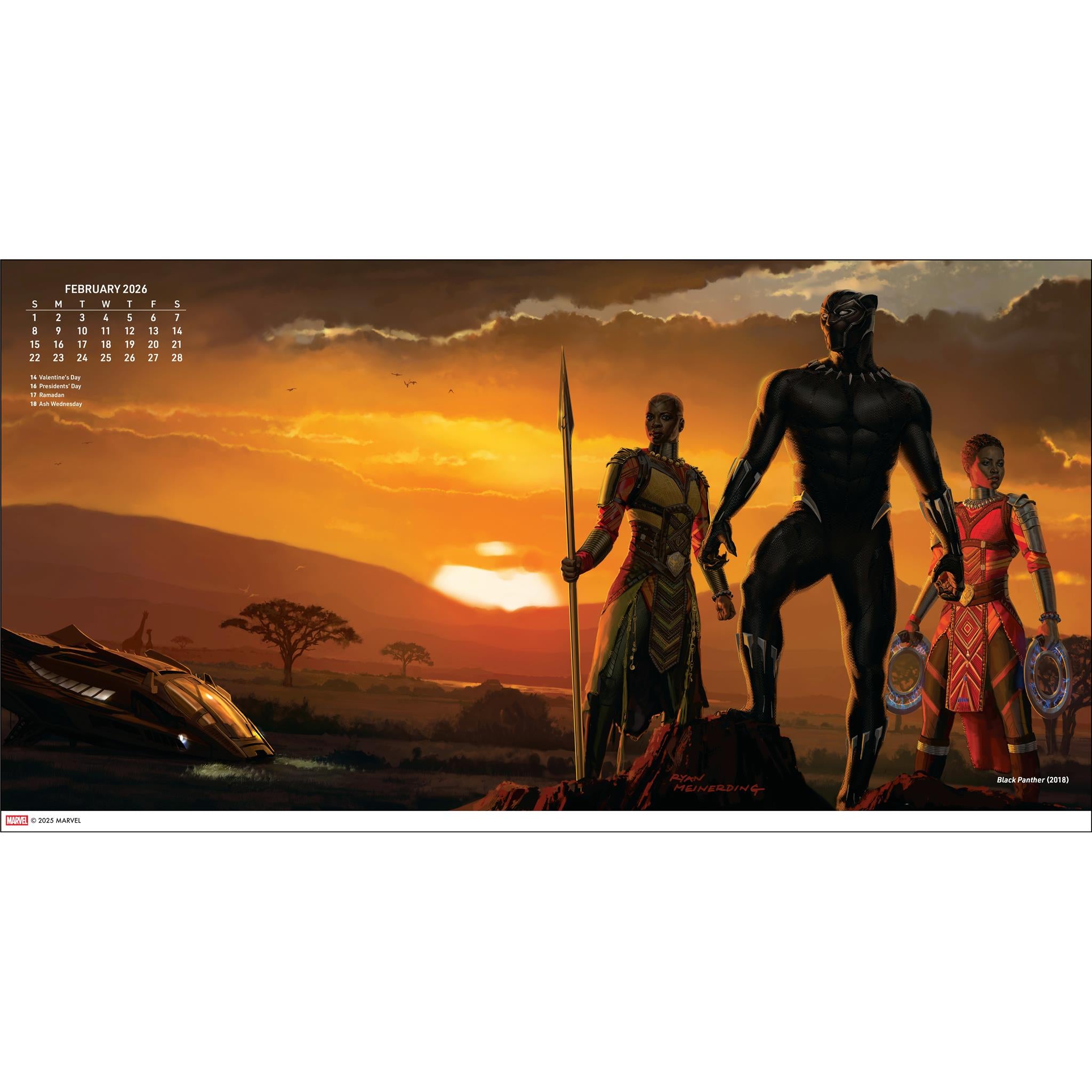 Marvel Studios The Art Of Ryan Meinerding 2026 Wall Calendar - Online Only