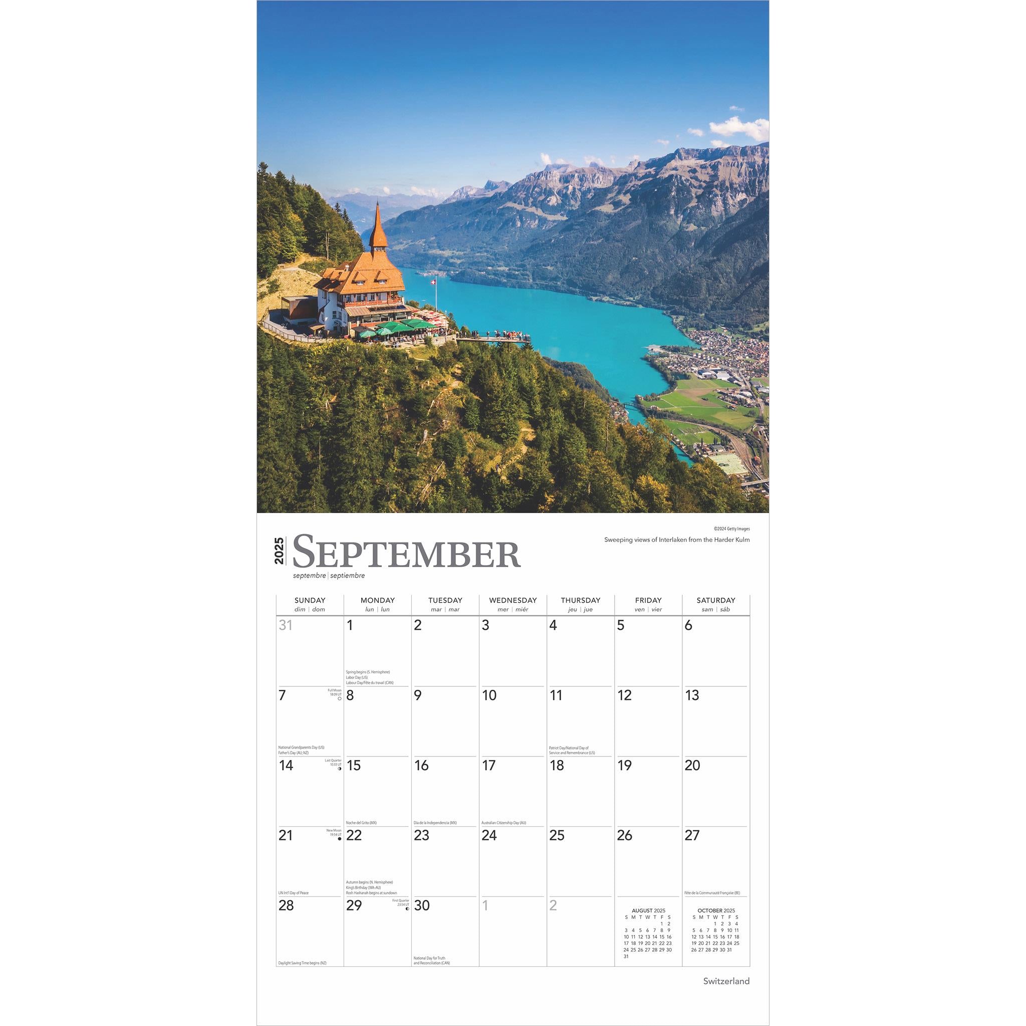 Switzerland Wall 2025 Calendar