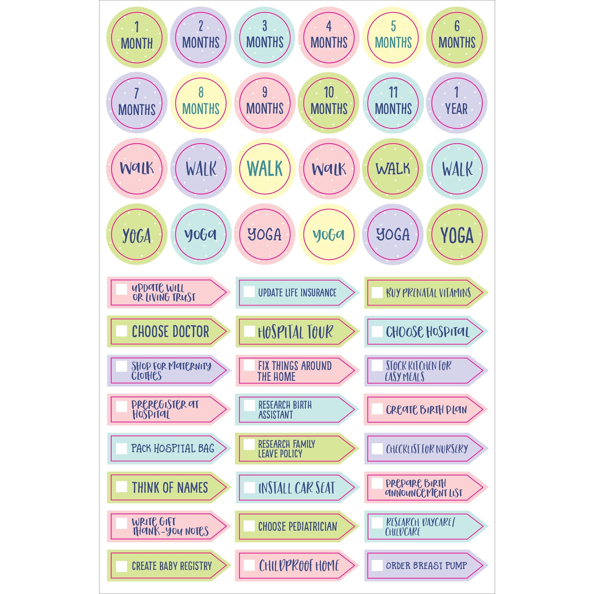 Pregnancy and Babys 1st Year Planner Stickers