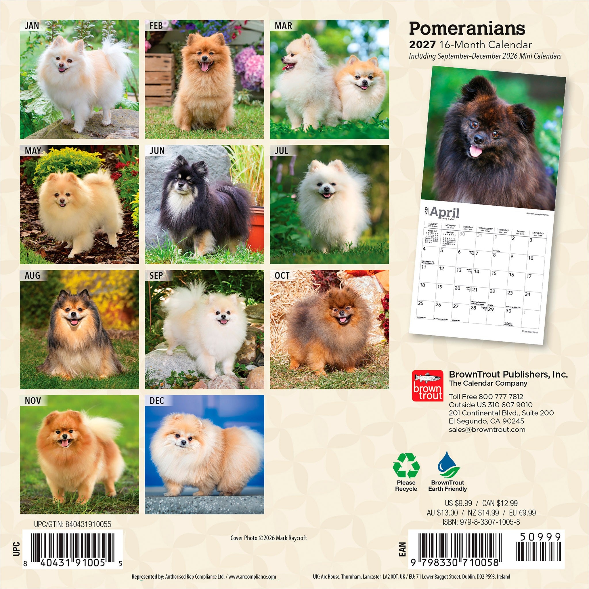 Pomeranians 2027 Mini Calendar