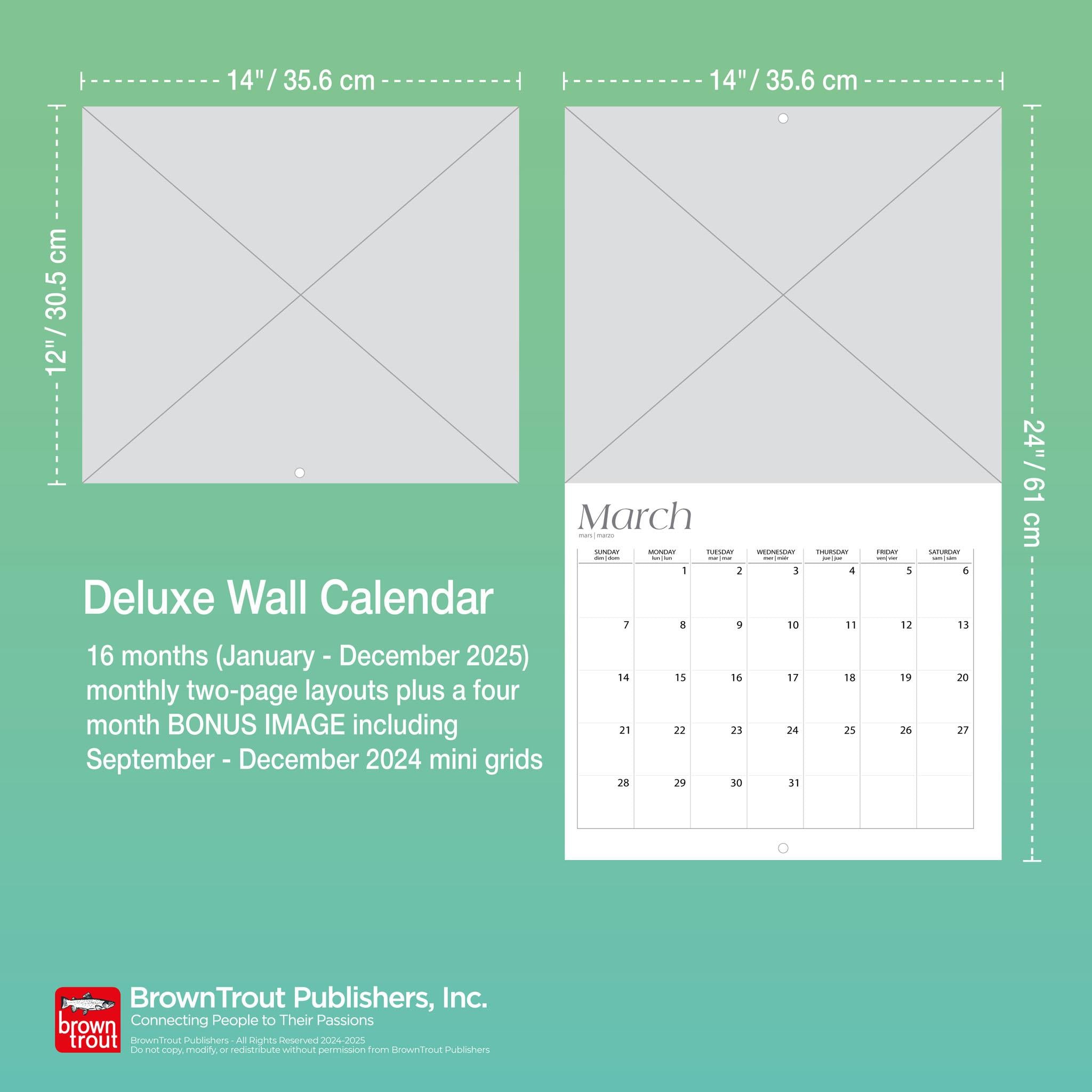 Mustang Deluxe Wall 2025 Calendar