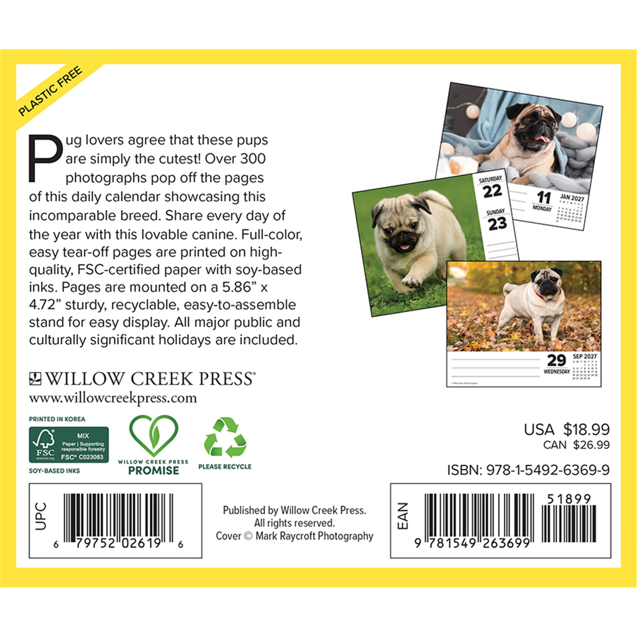 Pugs 2027 Box Calendar - Online Only