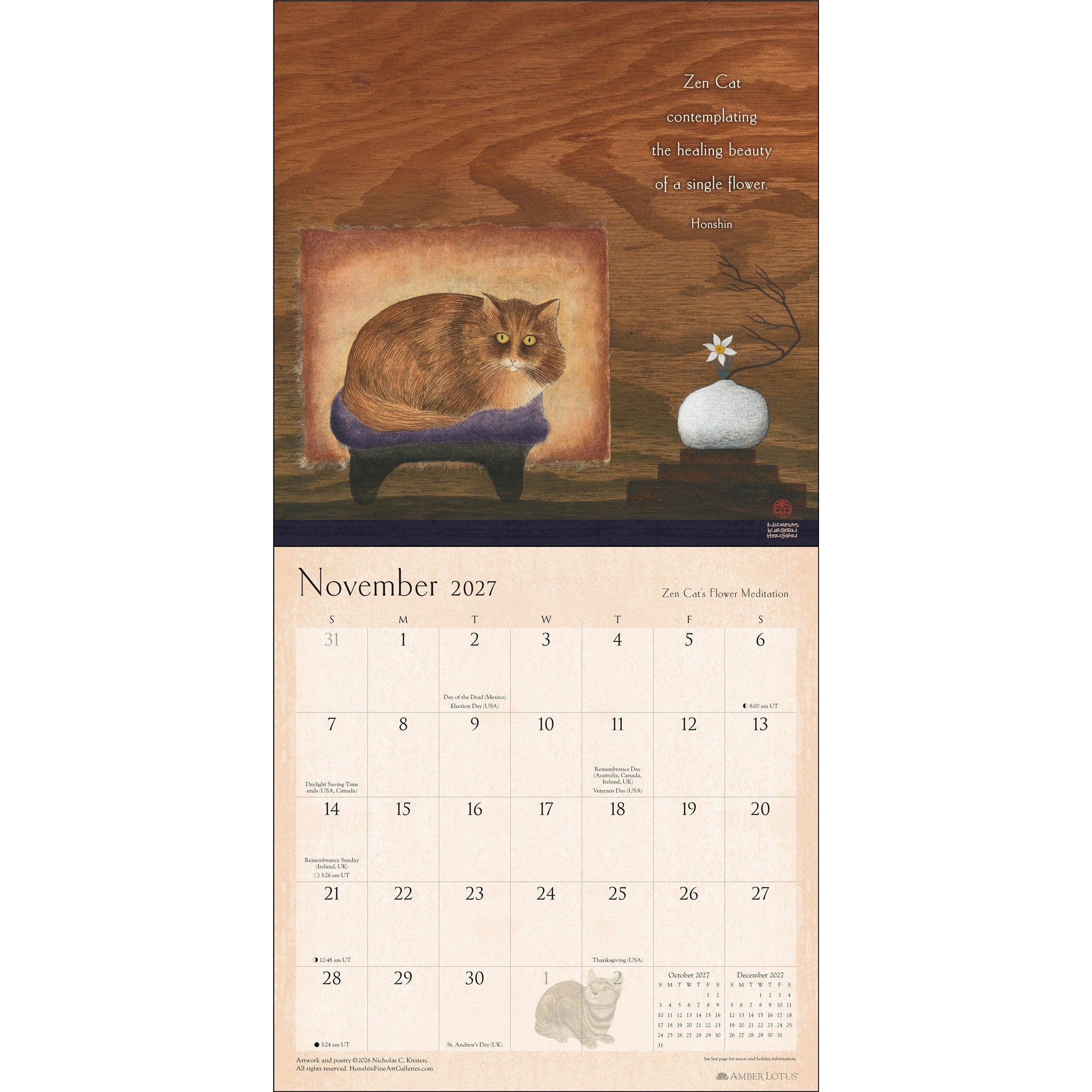 Zen Cat 2027 Wall Calendar - Online Only
