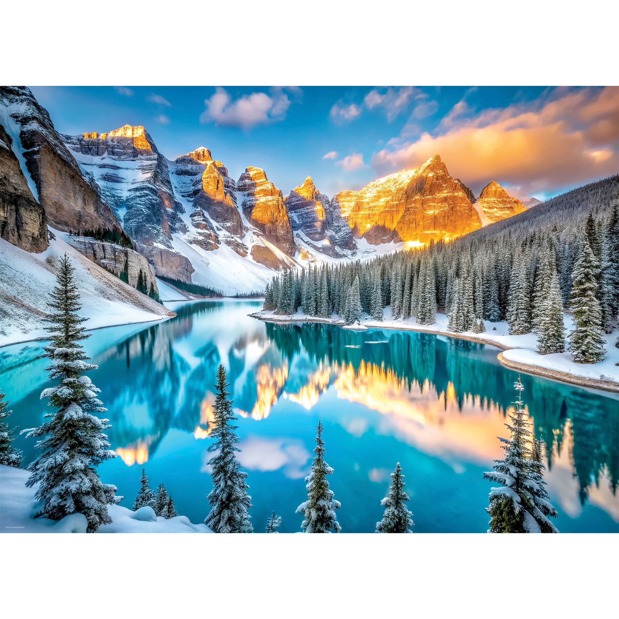 Lake Moraine in Winter 1000 Piece Puzzle