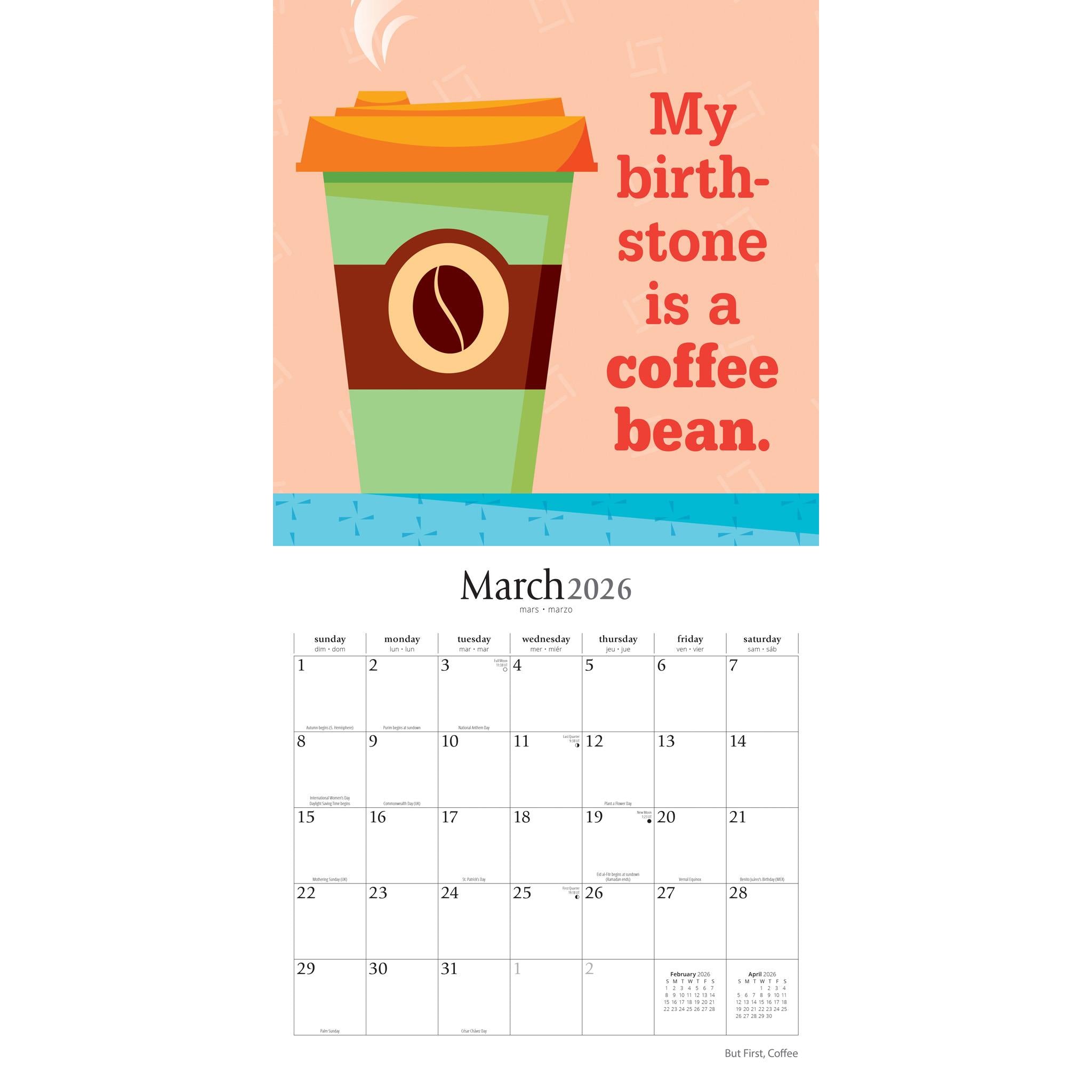 But First Coffee 2026 Wall Calendar