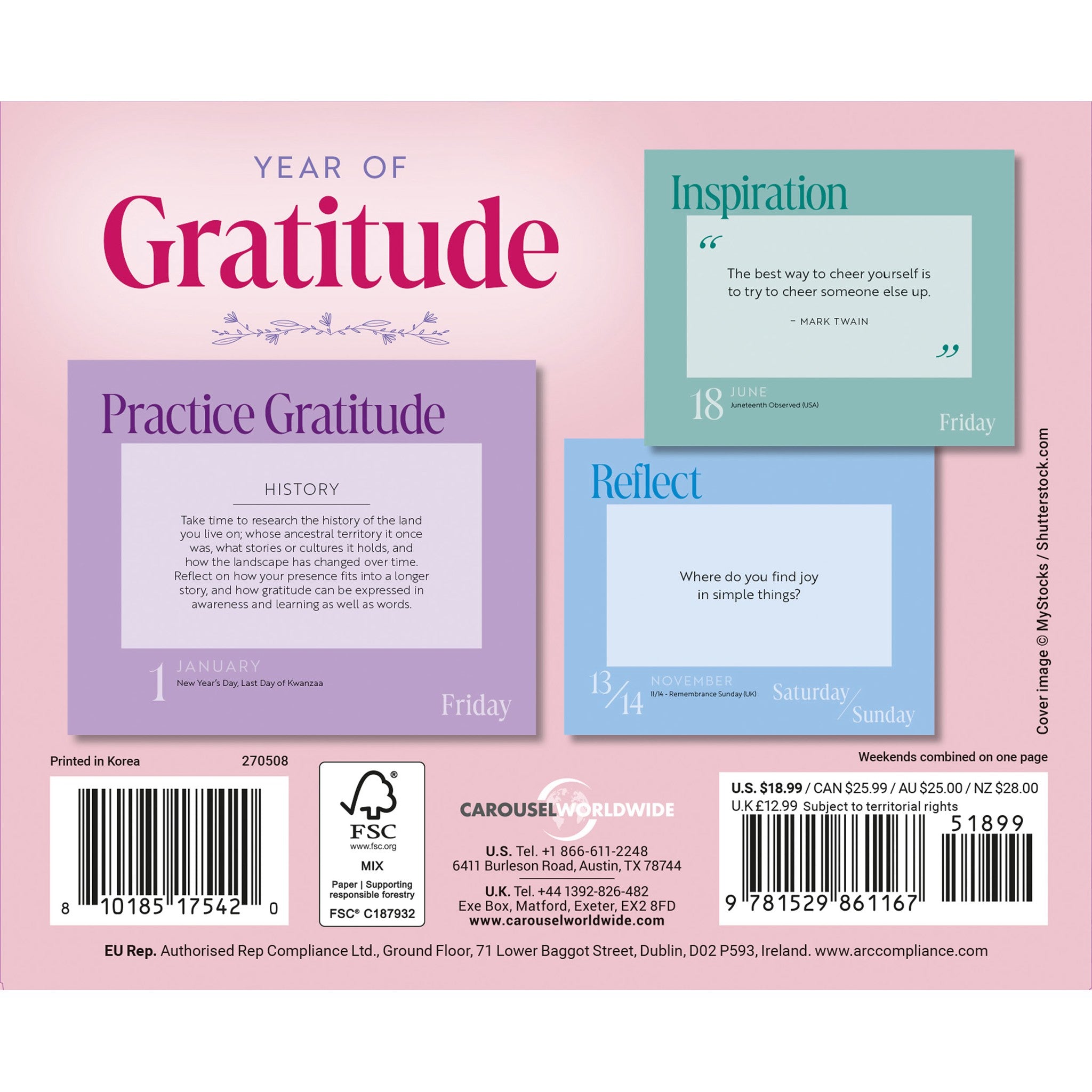 Year of Gratitude 2027 Box Calendar