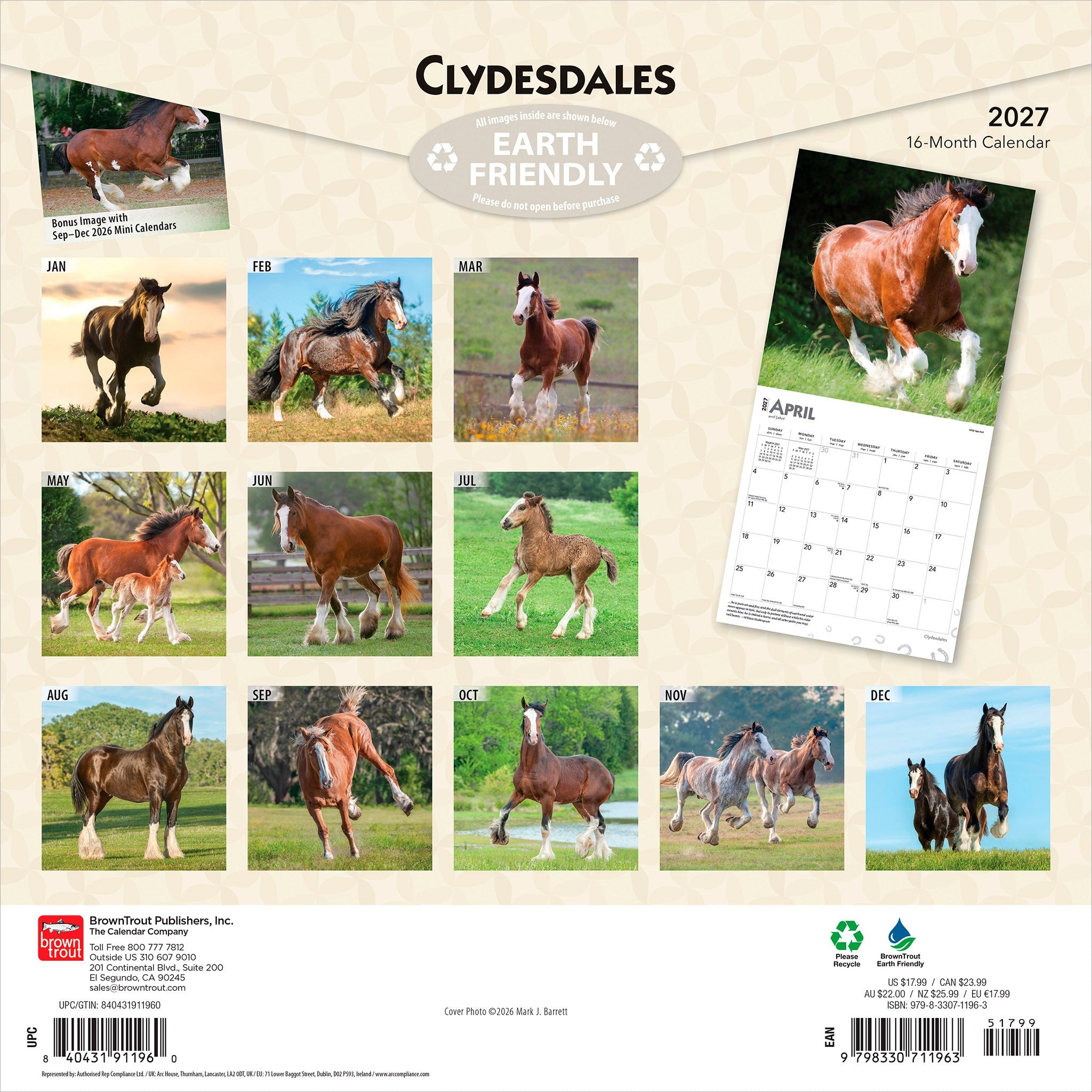 Clydesdales 2027 Wall Calendar - Online Only