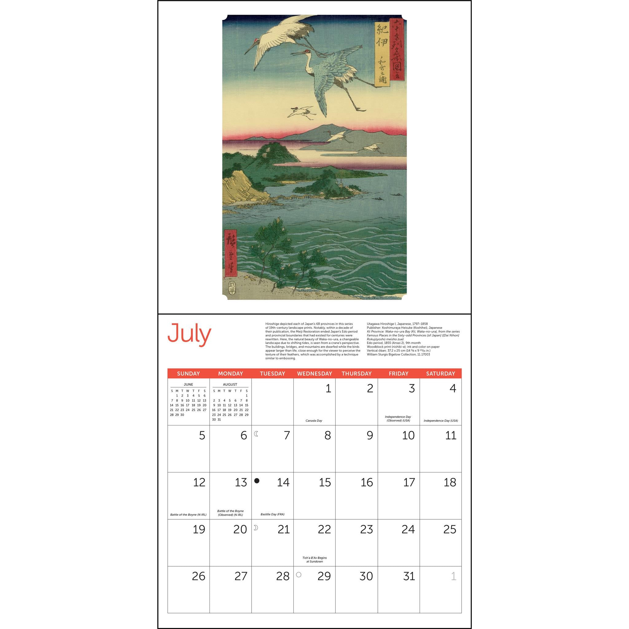 Japanese Woodblocks Mfa Boston Wall  2026 Calendar