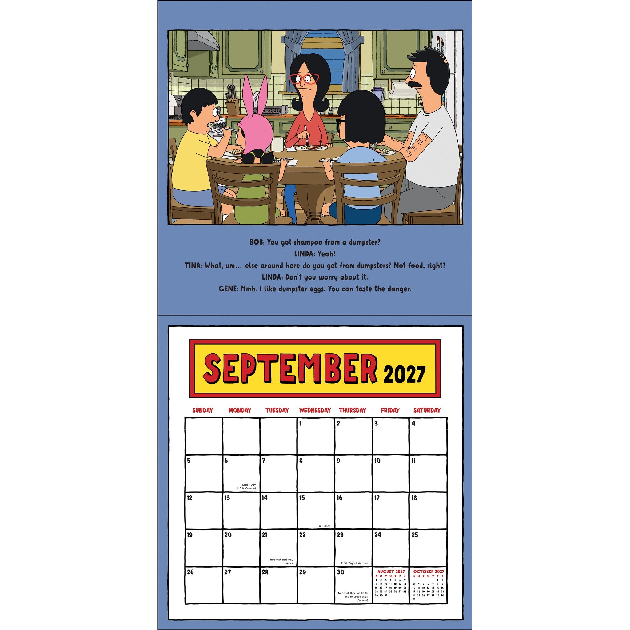 Bob's Burgers 2027 Wall Calendar