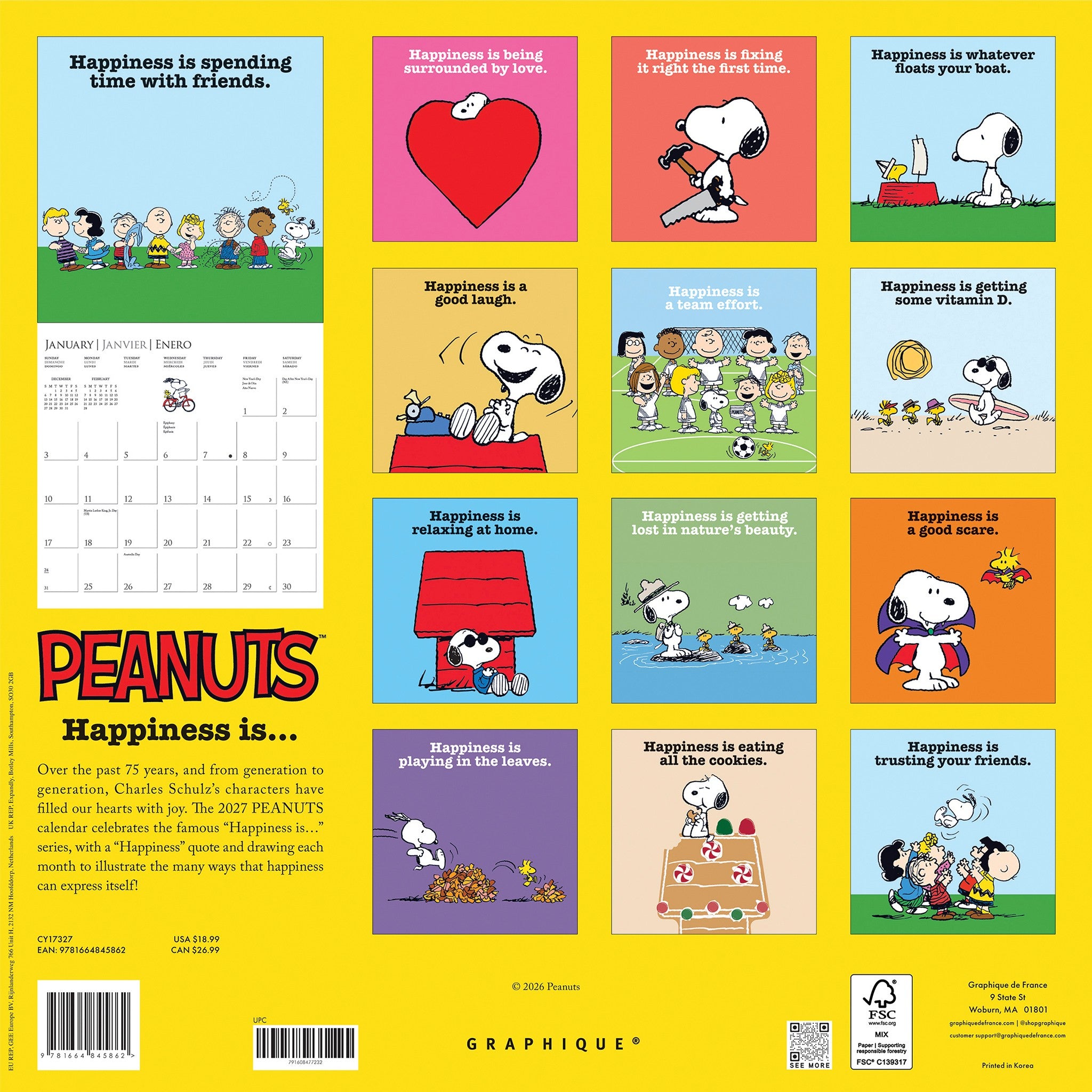 Peanuts Happiness Is 2027 Wall Calendar