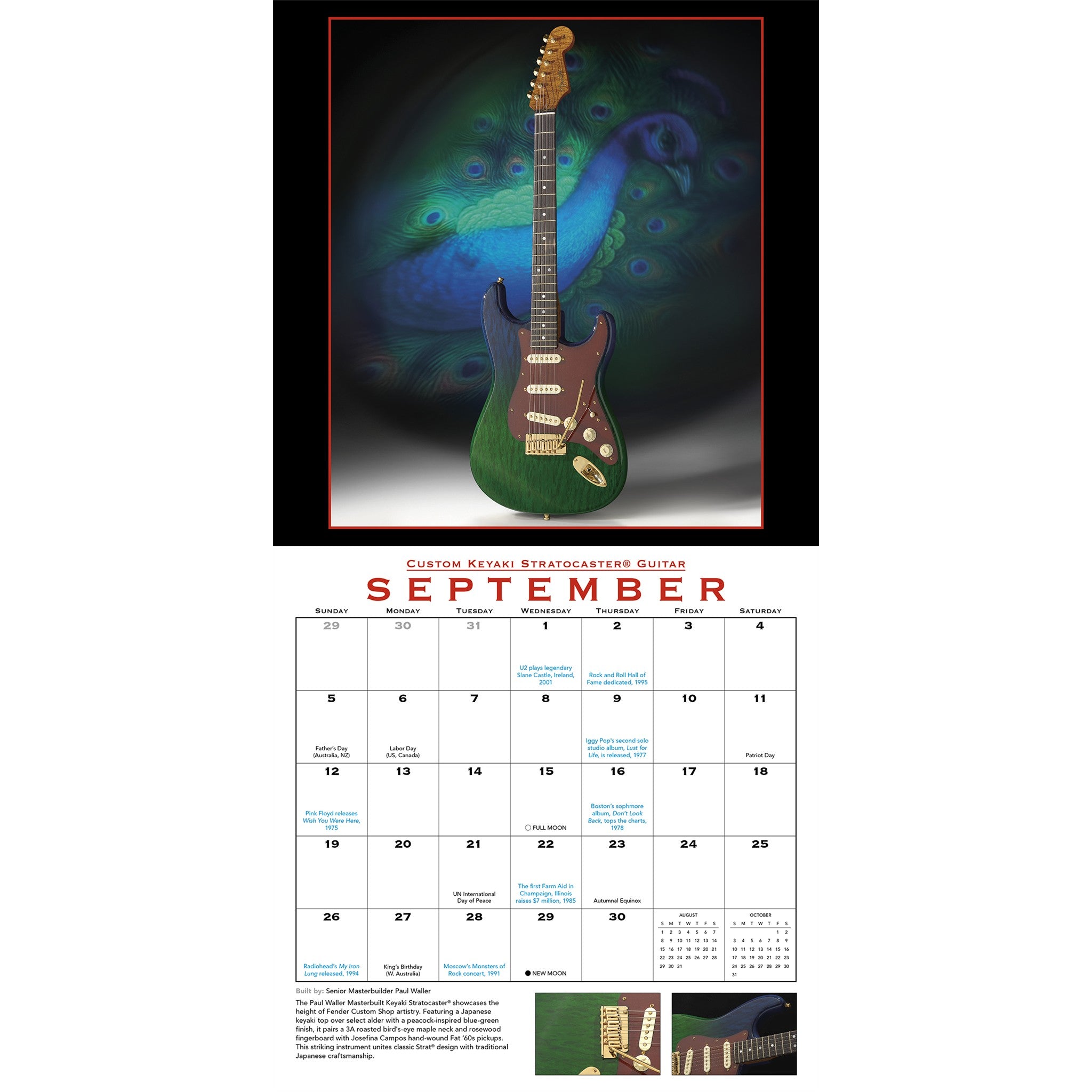Fender® Custom Shop Guitar 2027 Wall Calendar