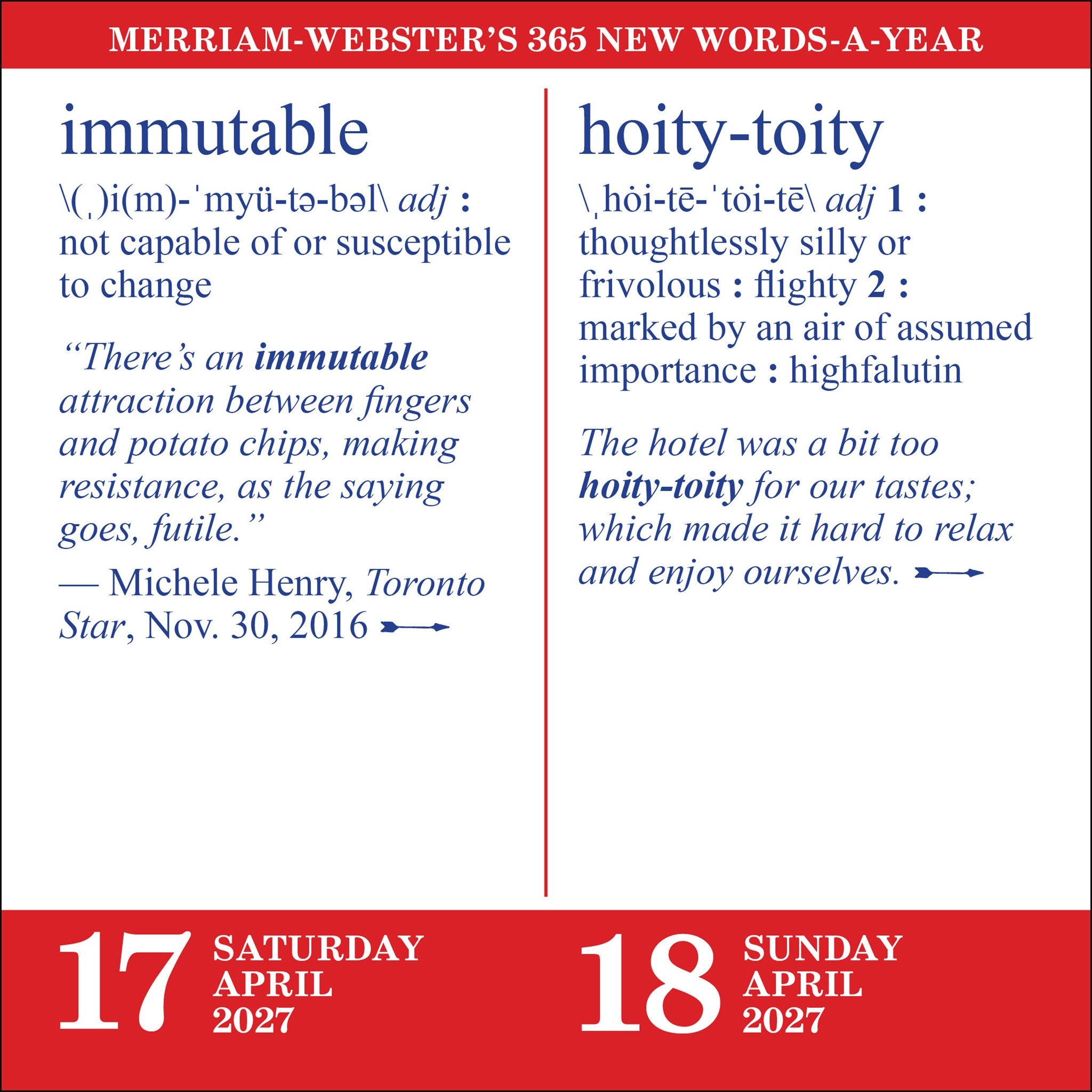 Merriam-Webster's 365 New Words-A-Year 2027 Box Calendar