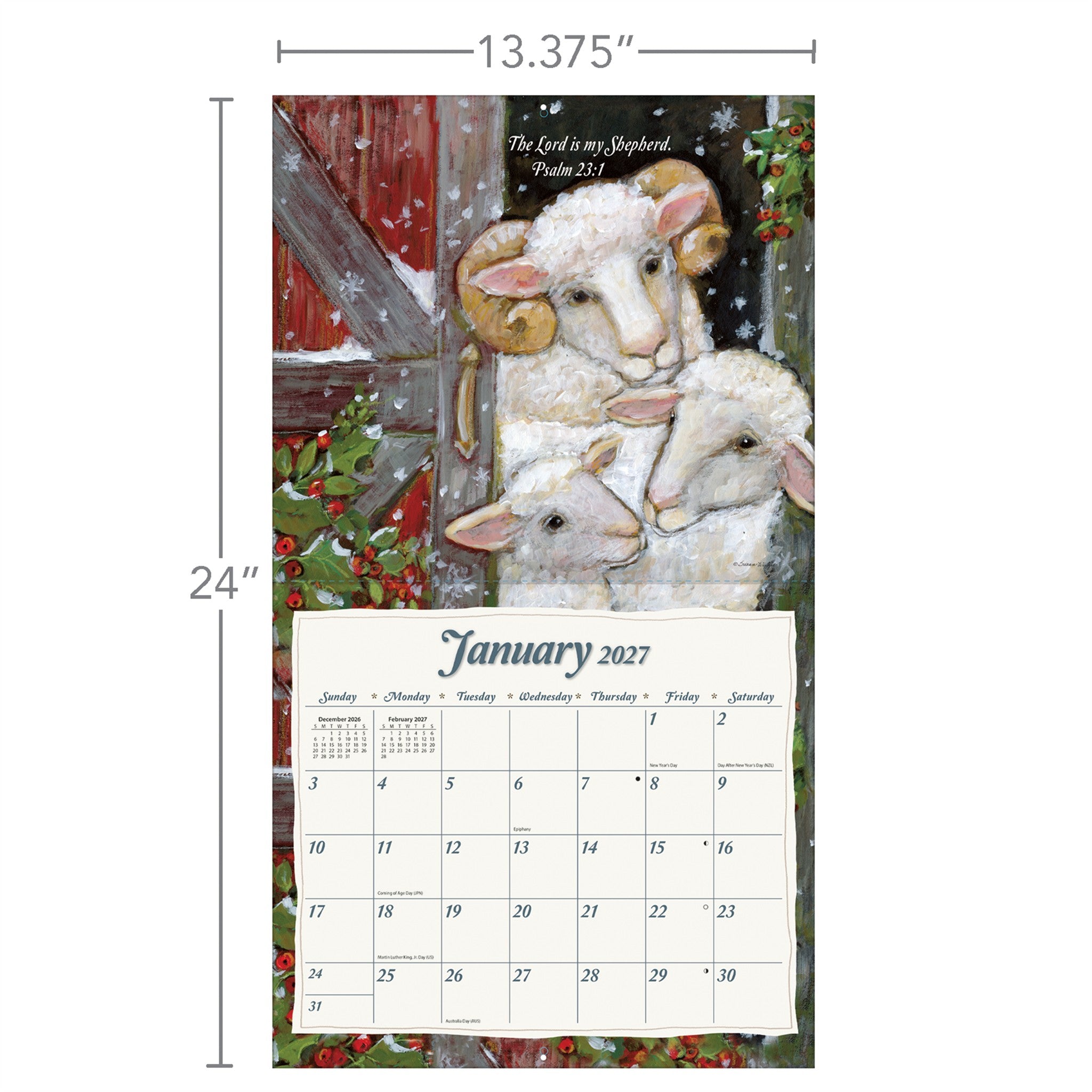 The Lord Is My Shepherd 2027 Wall Calendar
