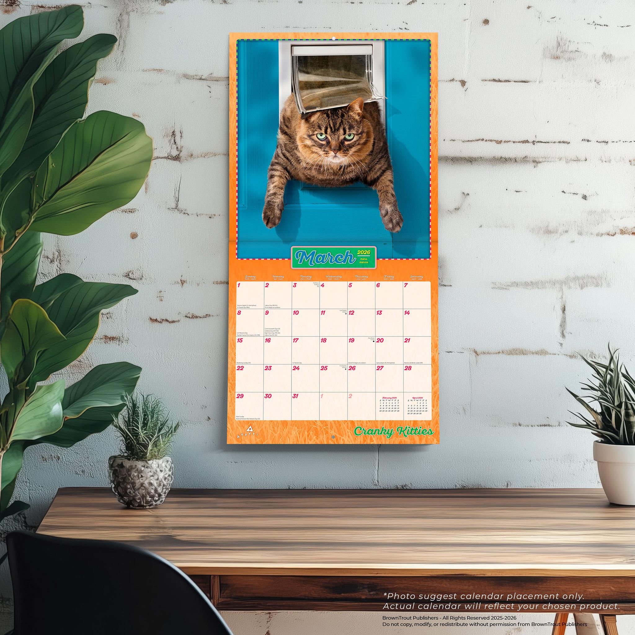 Avanti Cranky Kitties 2026 Wall Calendar - Online Exclusive