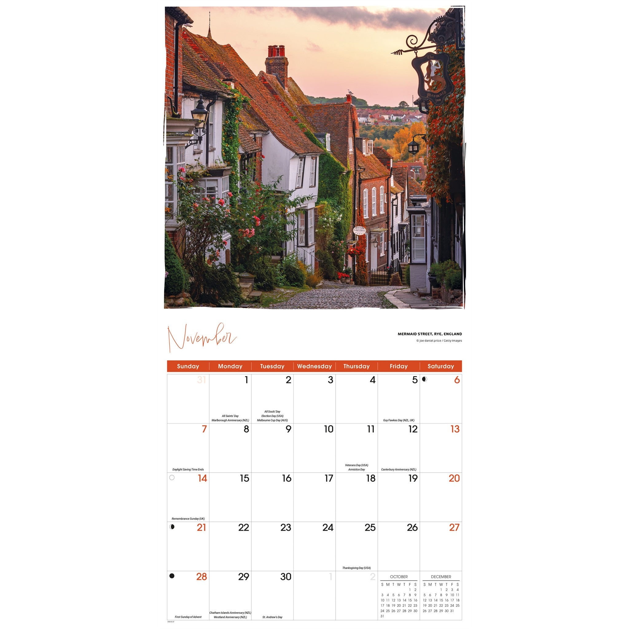 Romantic Europe 2027 Wall Calendar