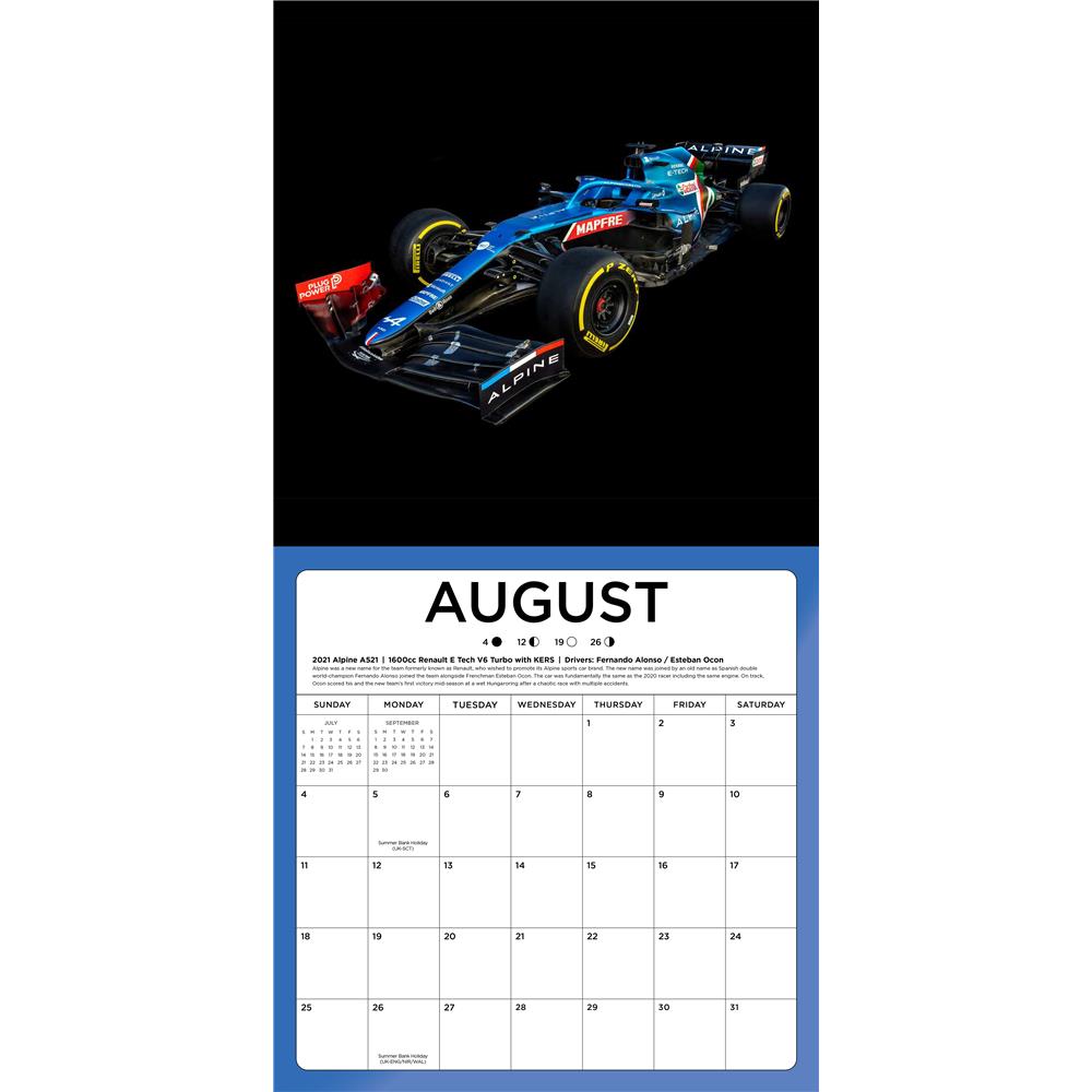 Formula 1 Race Car The Art of 2024 Wall Calendar