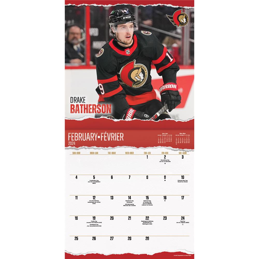 NHL Ottawa Senators 2024 Bilingual Wall Calendar