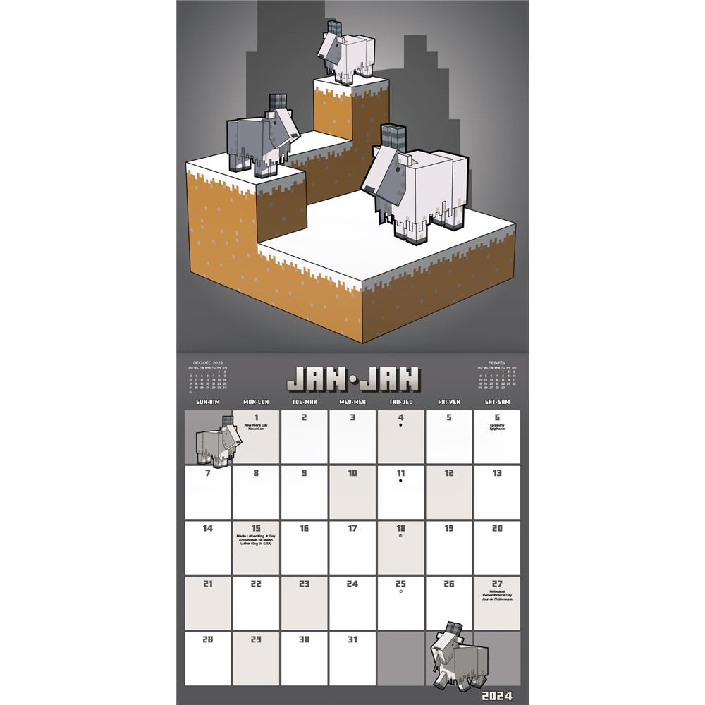 Trends International 2024 Minecraft - 15 Year Anniversary Collector's  Edition Calendar & Magnetic Frame