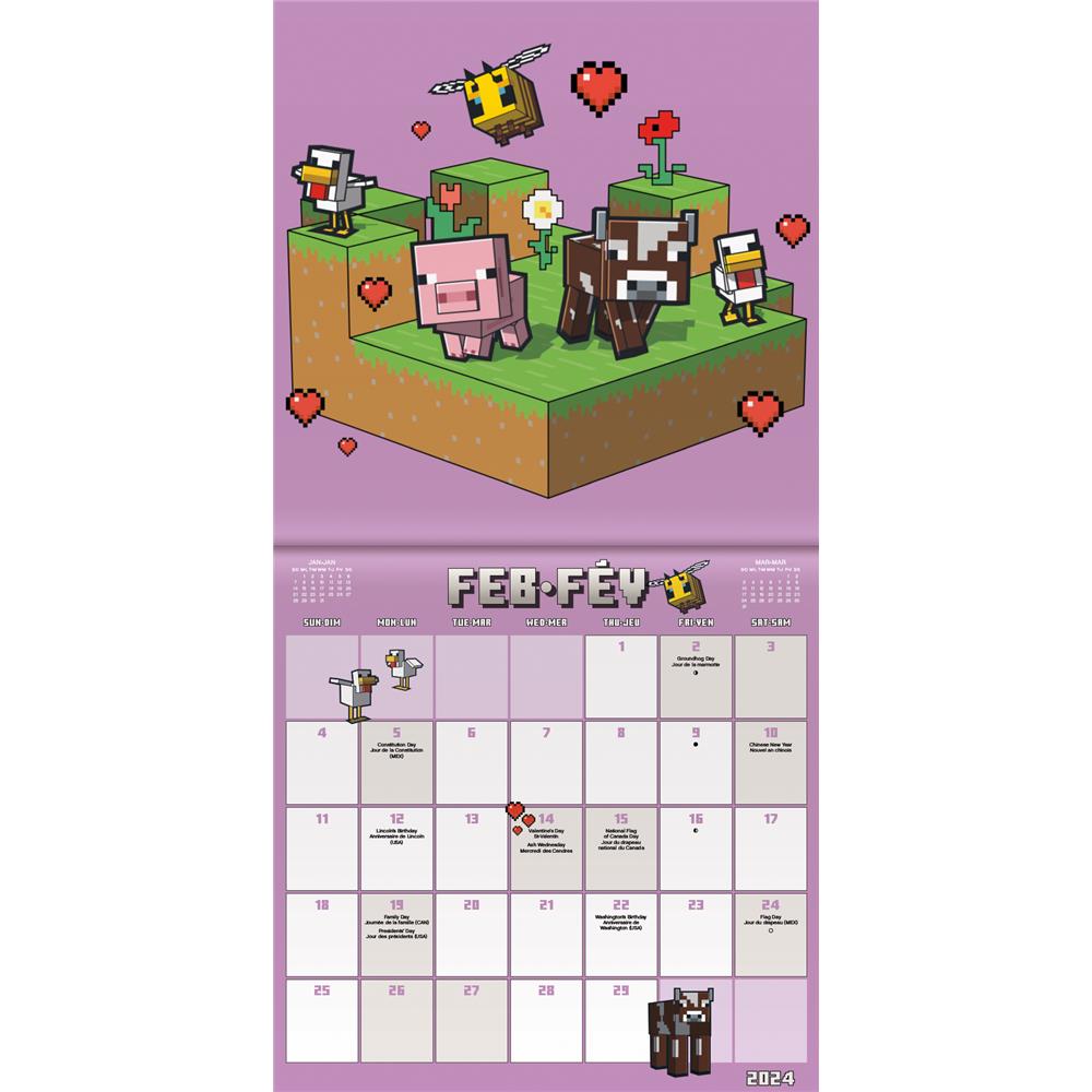 Minecraft 2024 Bilingual Mini Calendar