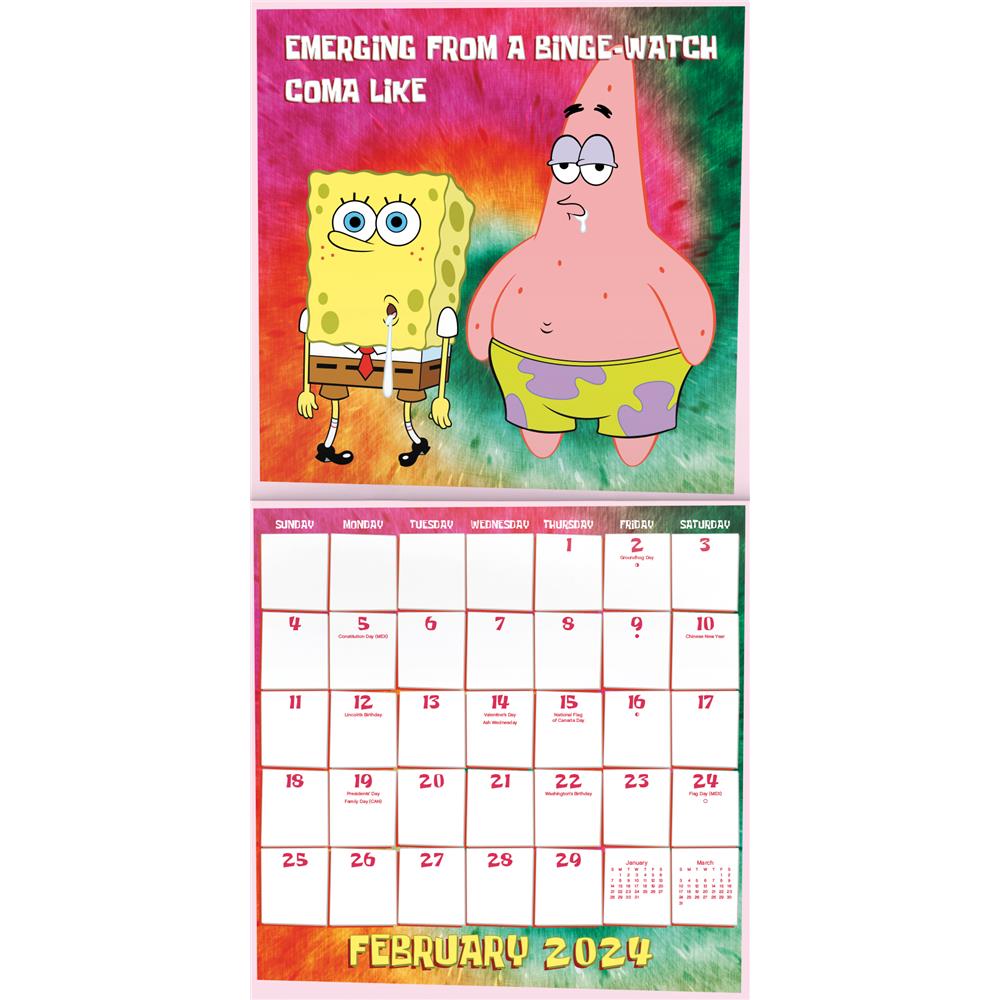SpongeBob Squarepants 2024 Wall Calendar