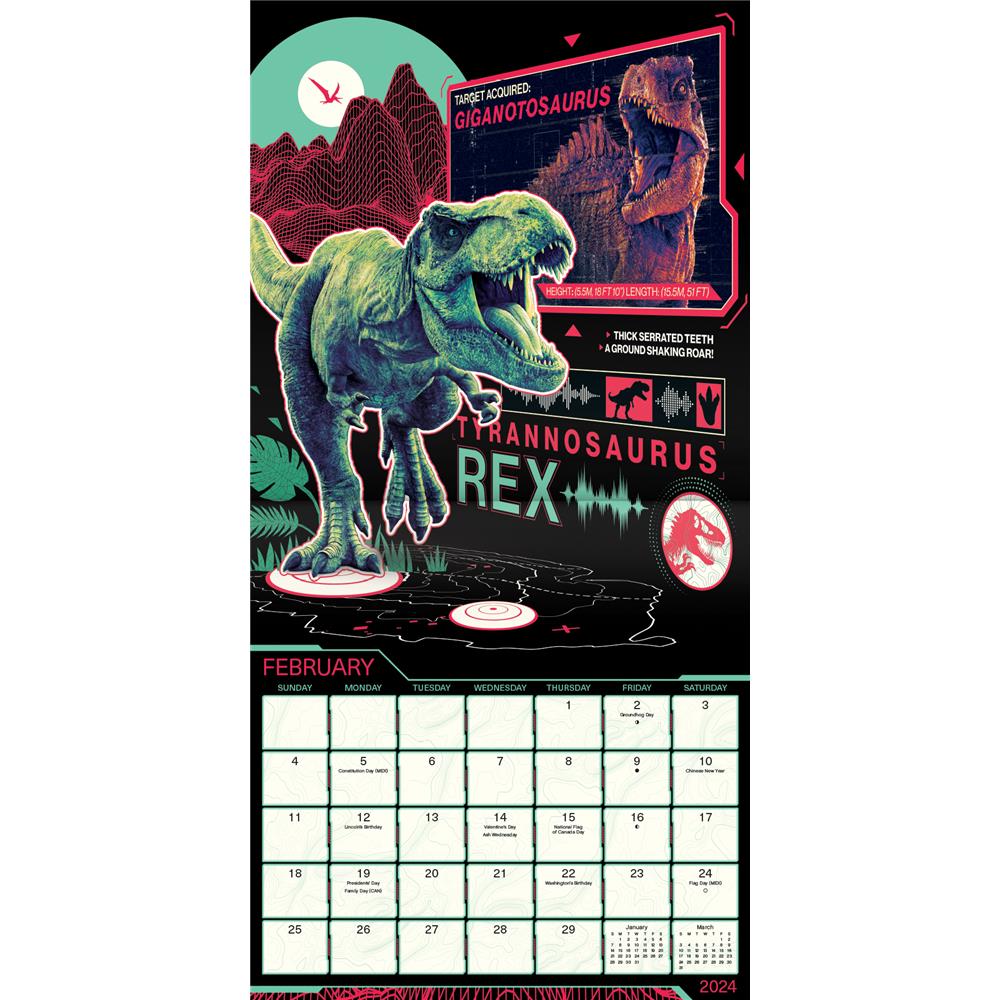 Jurassic World 2024 Wall Calendar
