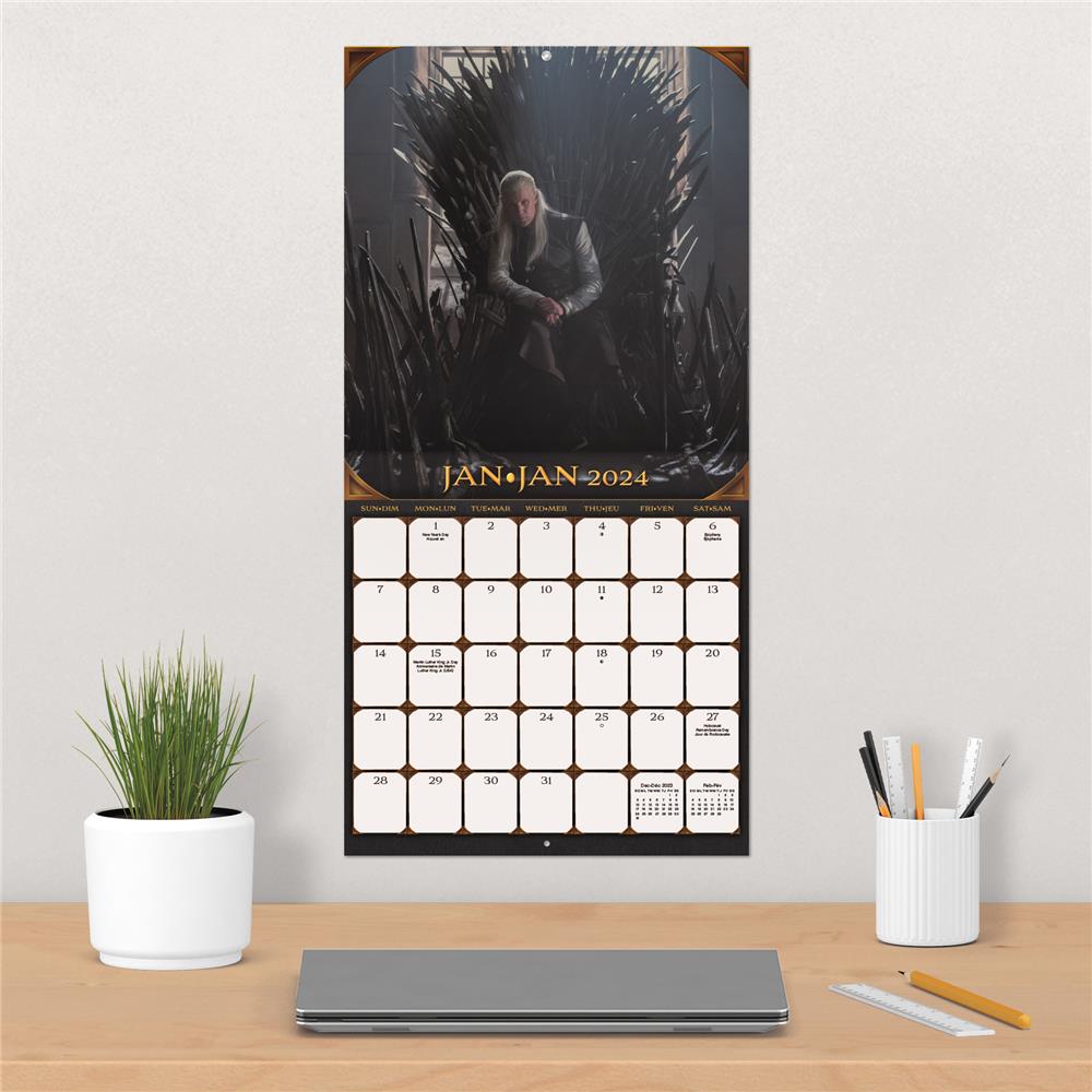 Game of Thrones House of the Dragon 2024 Bilingual Wall Calendar