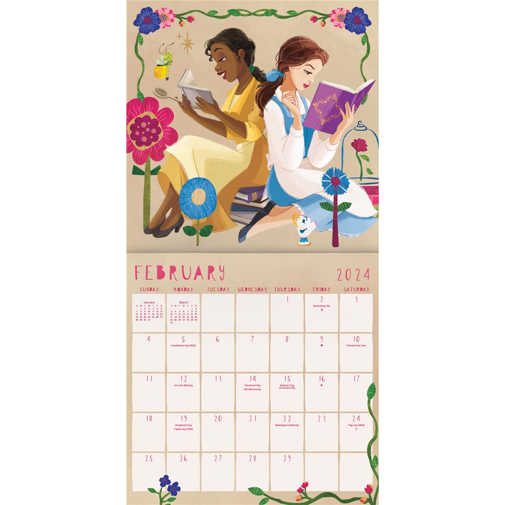 Disney Princess 2024 Exclusive Wall Calendar with Print