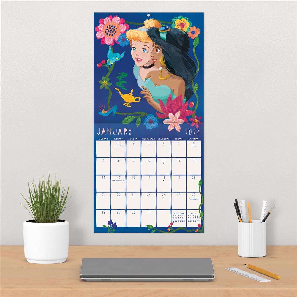 Disney Princess 2024 Exclusive Wall Calendar with Print