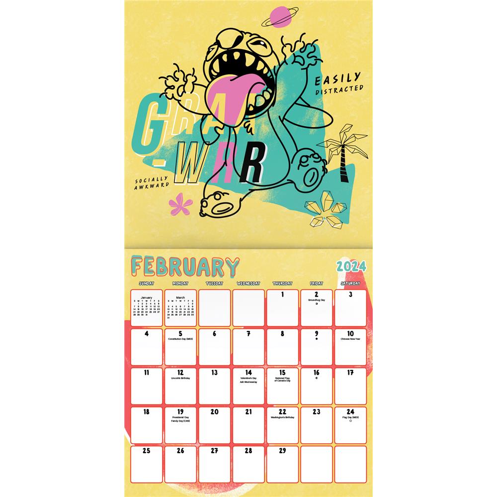 Stitch 2024 Exclusive Wall Calendar with Decal - Onlline Exclusive