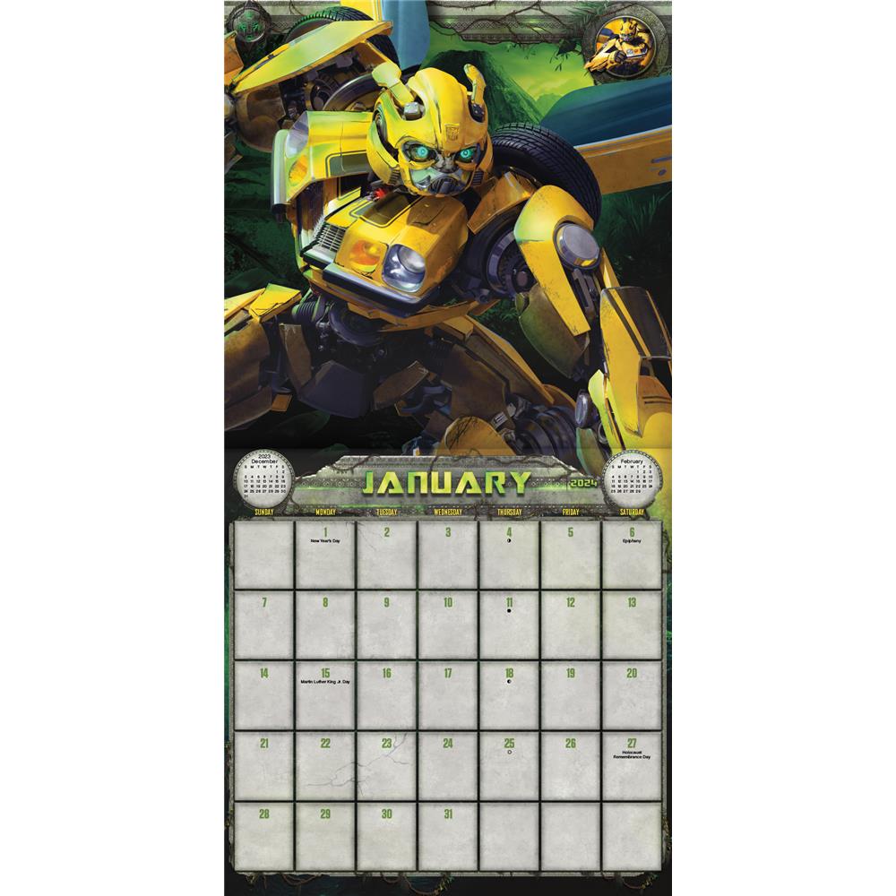 Transformers Rise of the Beasts 2024 Exclusive Wall Calendar with Print