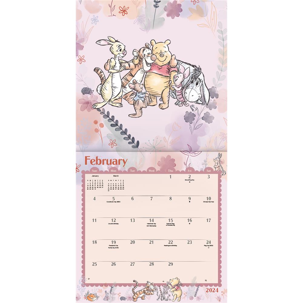 Winnie The Pooh 2024 Exclusive Wall Calendar with Print