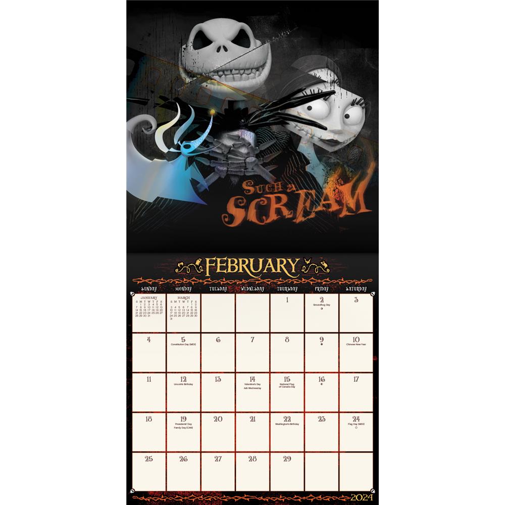 Nightmare Before Christmas 2024 Exclusive Wall Calendar with Decal