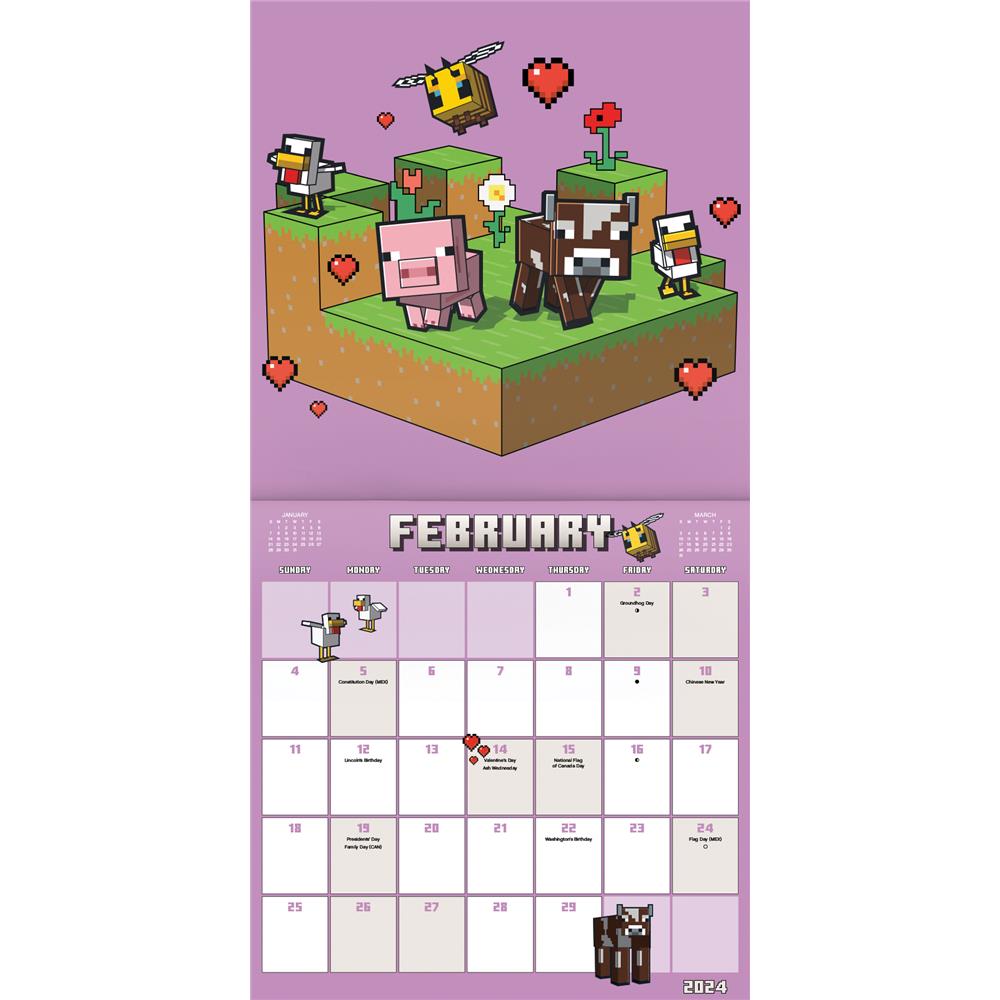 Minecraft 2024 Exclusive Wall Calendar with Decal