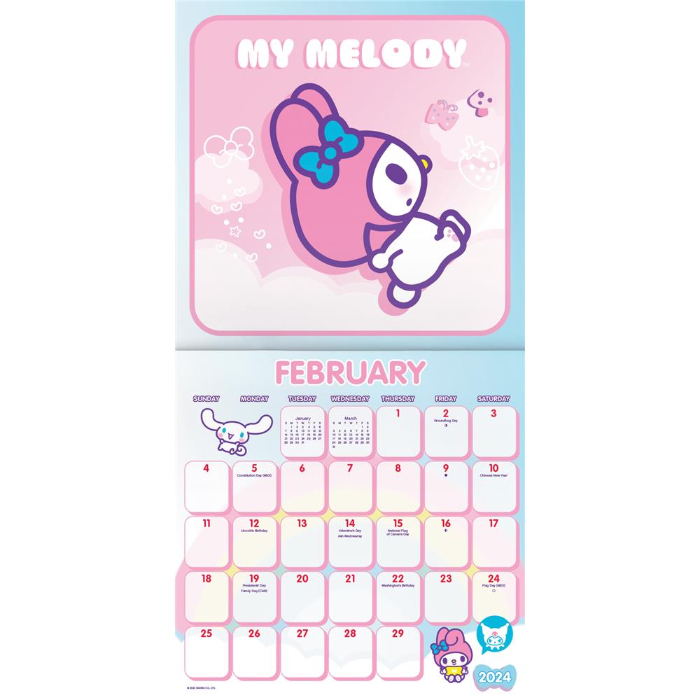 Hello Kitty and Friends 2024 Exclusive Wall Calendar with Decal