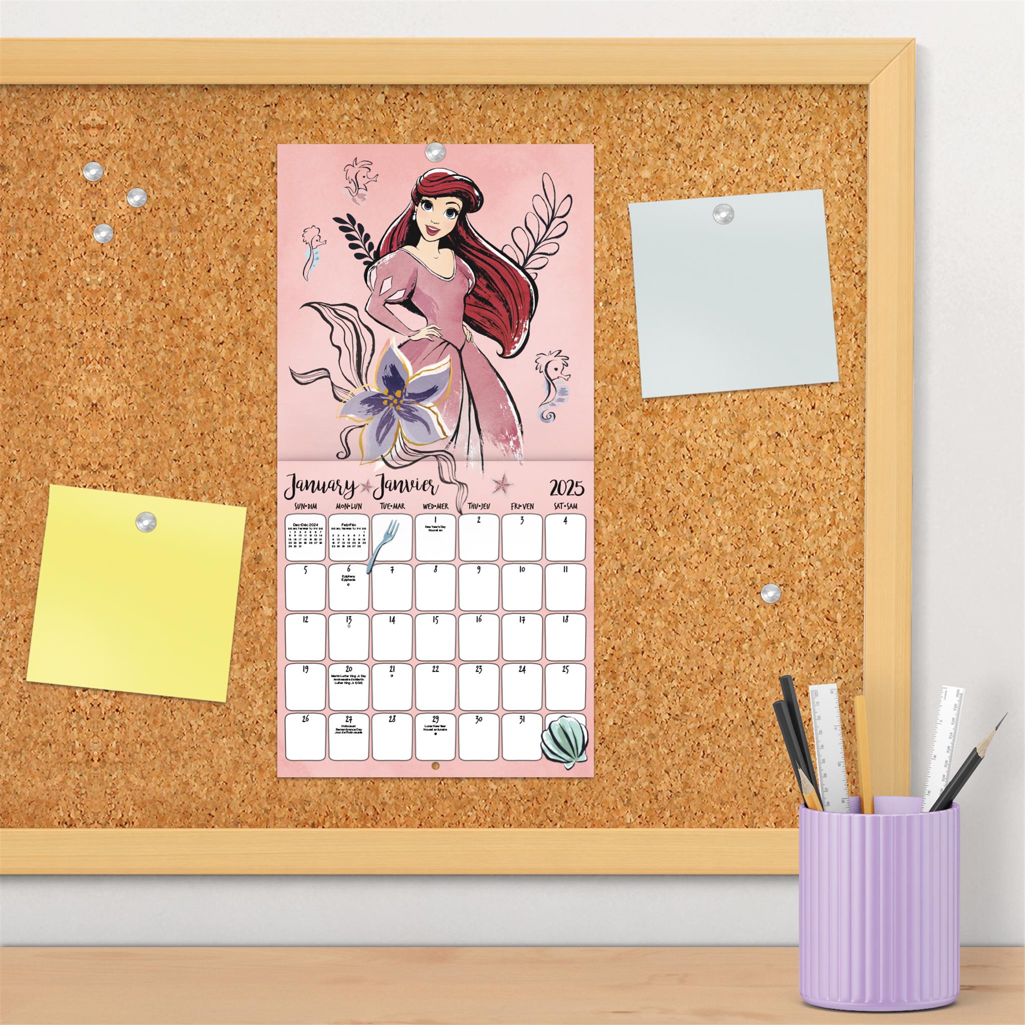 Disney Princess Bilingual Mini 2025 Calendar