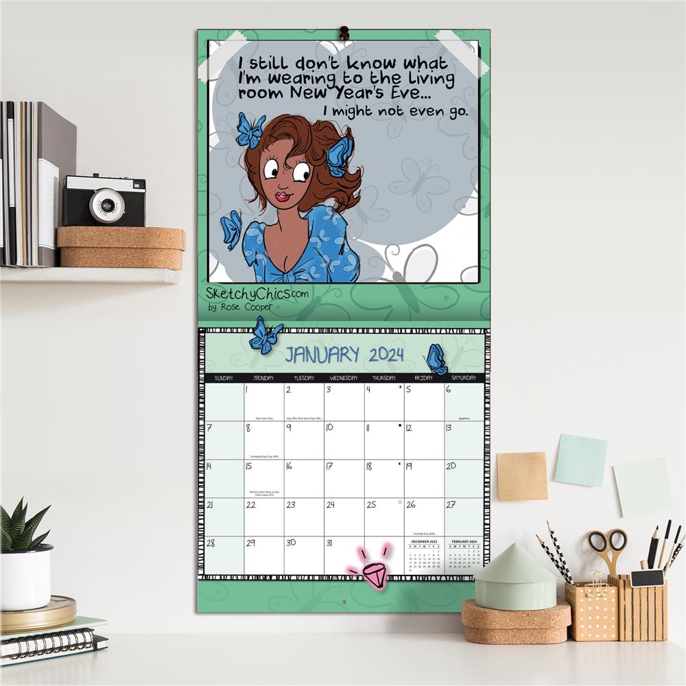 Sketchy Chics 2024 Wall Calendar product image