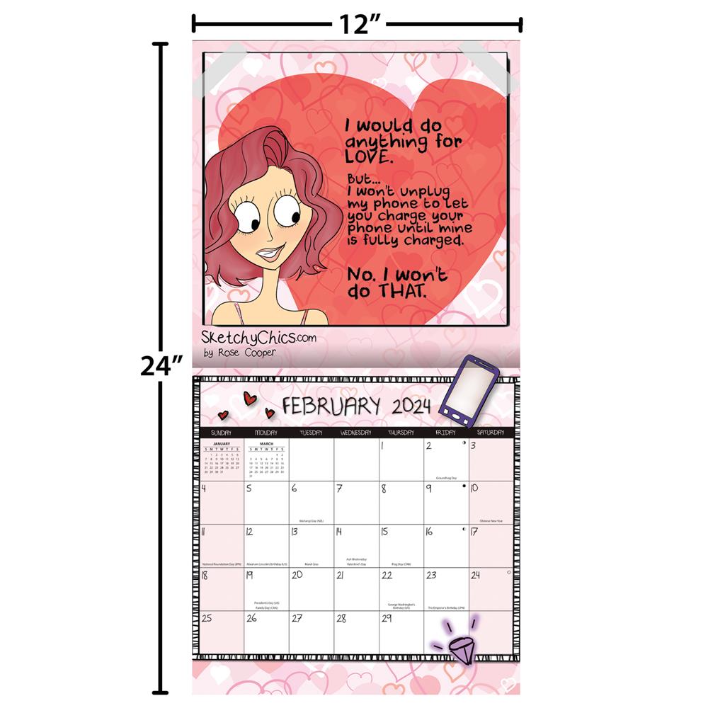 Sketchy Chics 2024 Wall Calendar product image