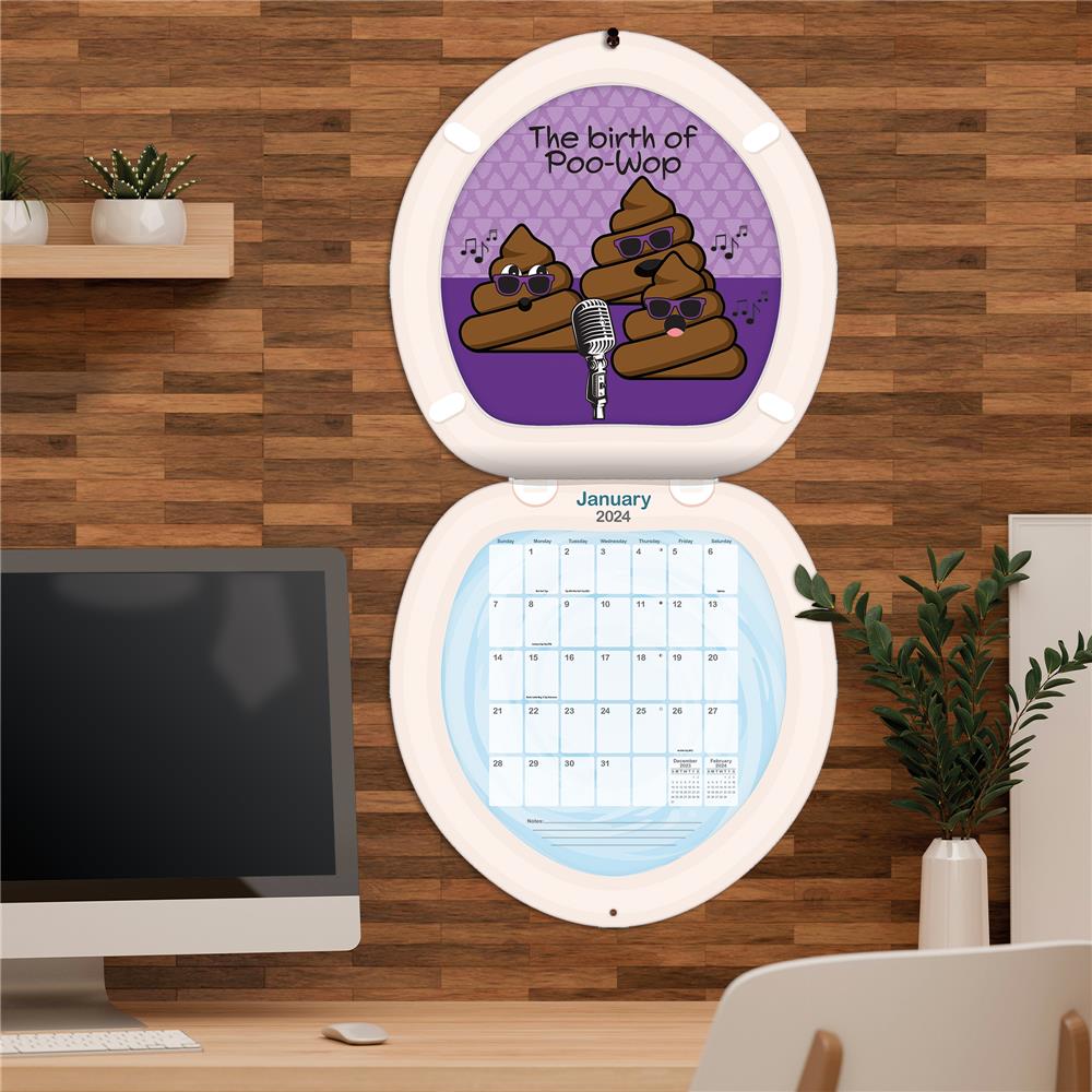 Poo Happens 2024 Die Cut Wall Calendar product image