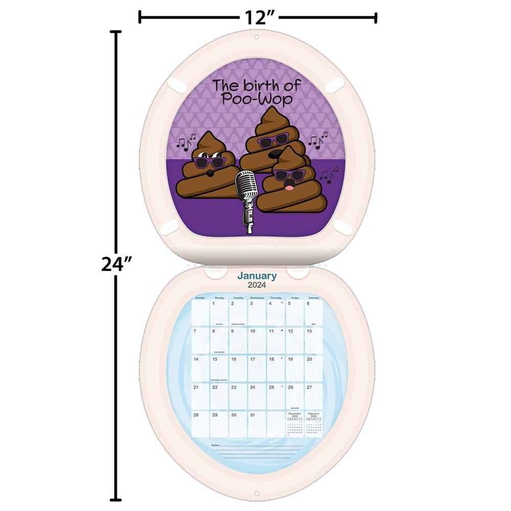 Poo Happens 2024 Die Cut Wall Calendar product image