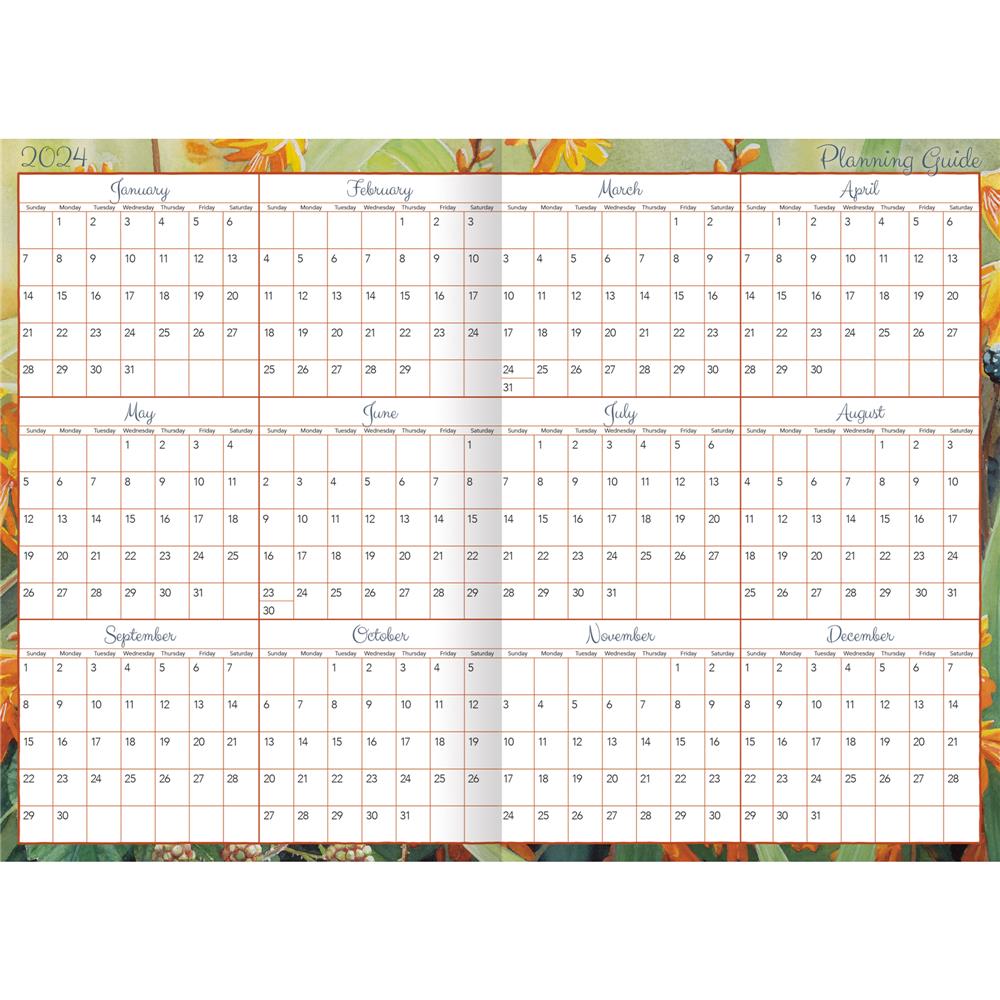 Songbirds 2024 Monthly Pocket Planner Calendar