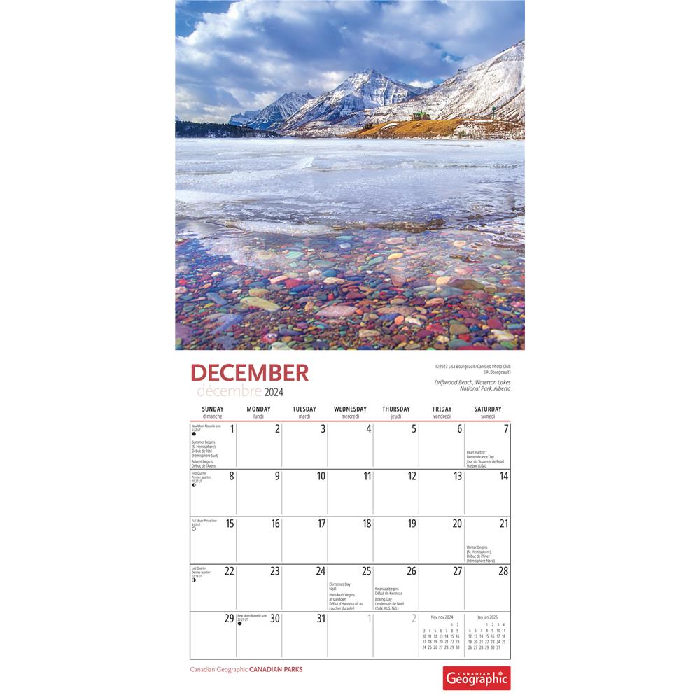 Can Geo Canadian Parks 2024 Mini Calendar